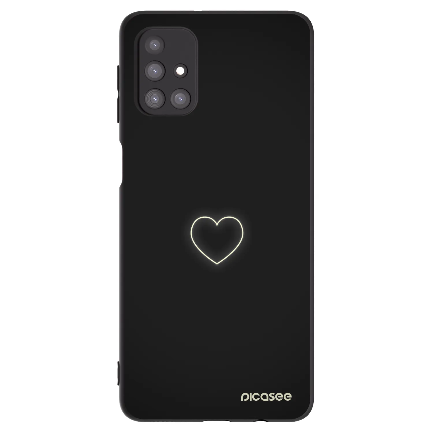 Picasee crna silikonska maskica za Samsung Galaxy M31s - Heart