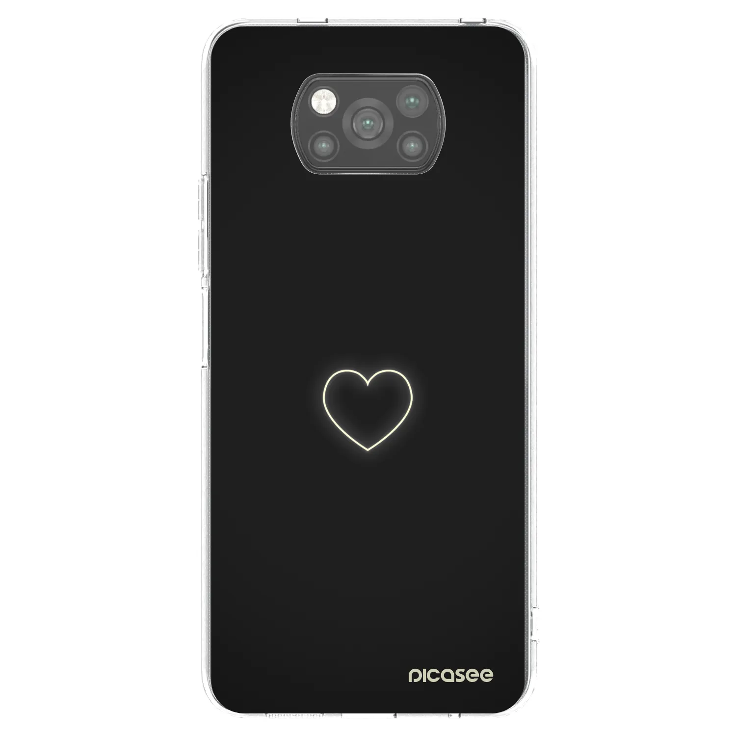 Picasee crna silikonska maskica za Xiaomi Poco X3 - Heart