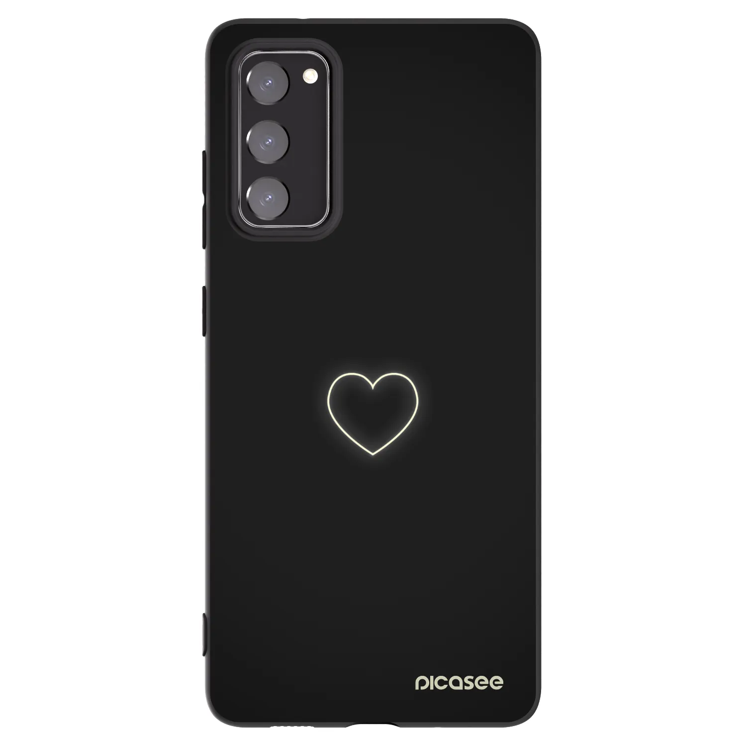Picasee crna silikonska maskica za Samsung Galaxy S20 FE - Heart