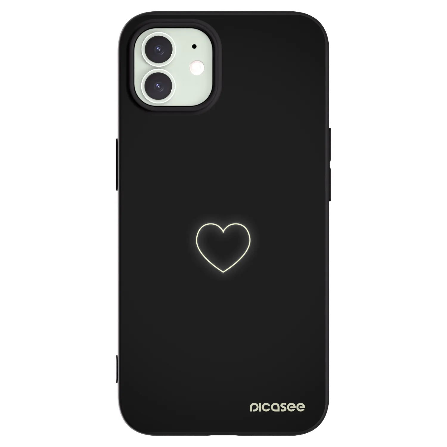 Picasee crna silikonska maskica za Apple iPhone 12 - Heart