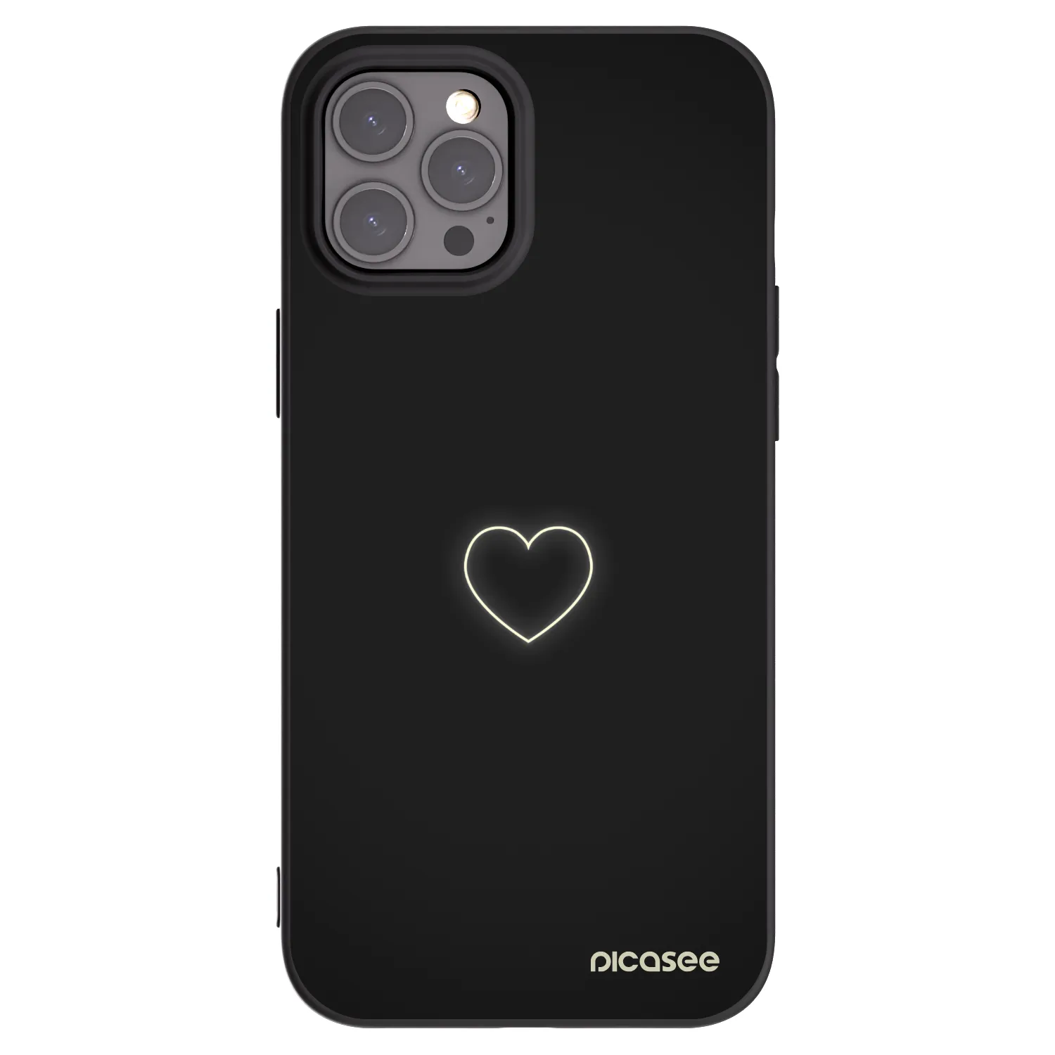 Picasee crna silikonska maskica za Apple iPhone 12 Pro Max - Heart