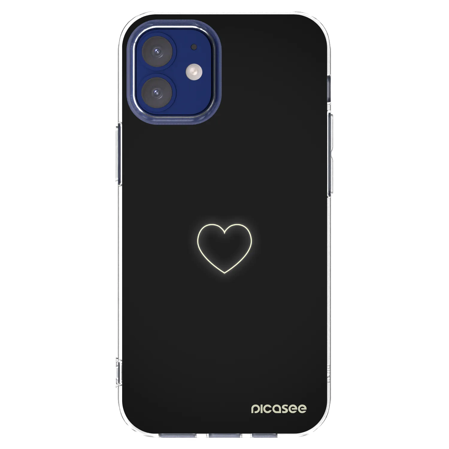 Picasee silikonska prozirna maskica za Apple iPhone 12 mini - Heart