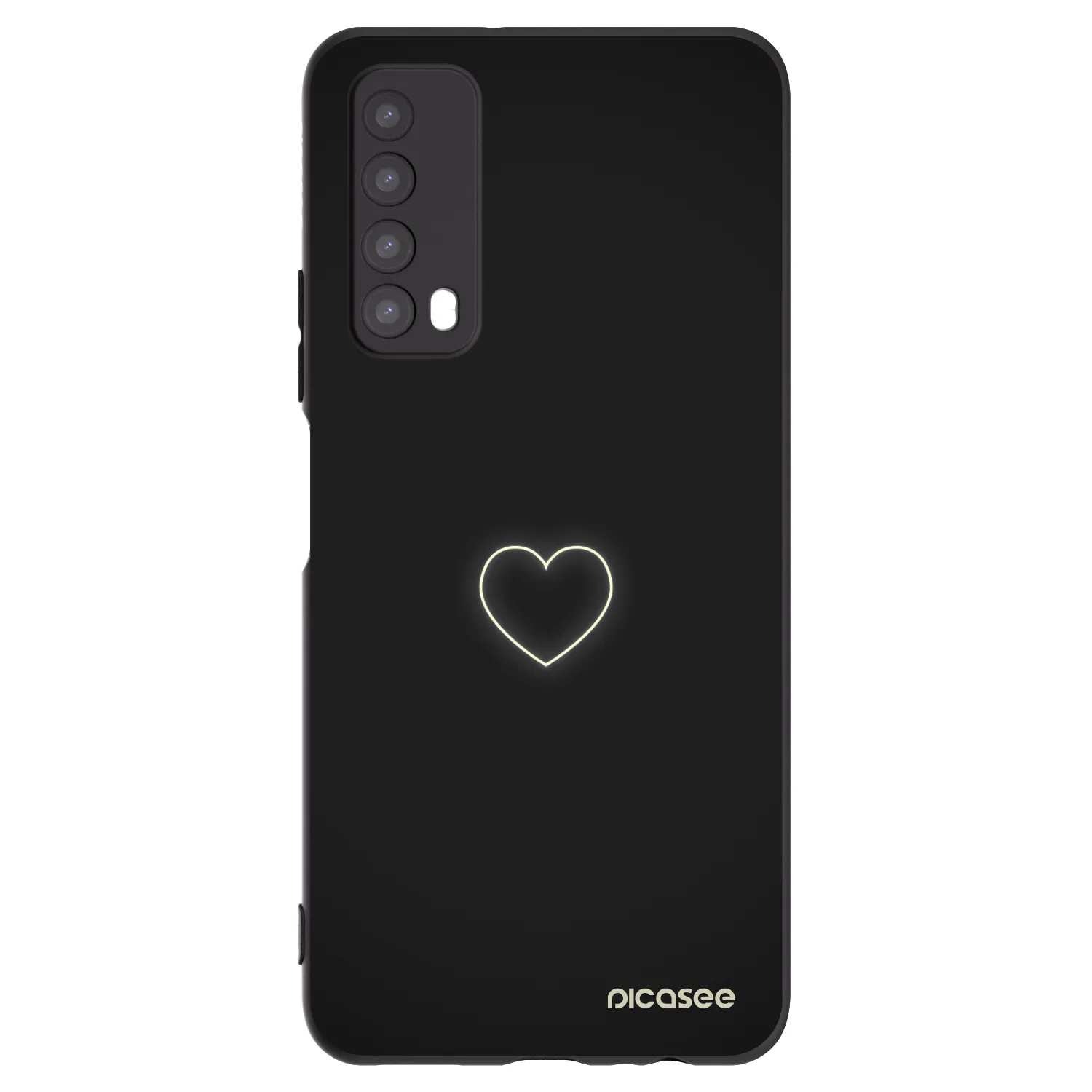 Picasee crna silikonska maskica za Huawei P Smart 2021 - Heart