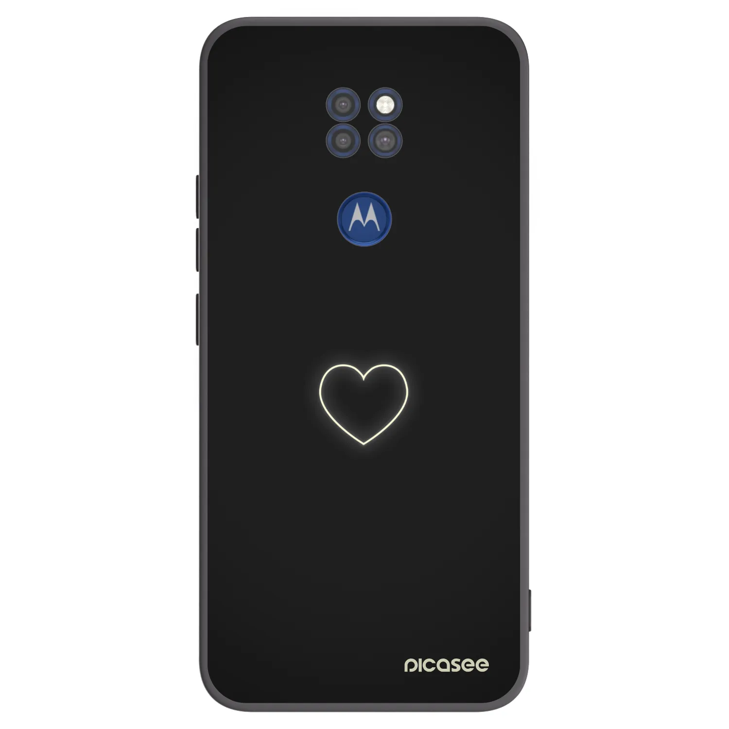 Picasee crna silikonska maskica za Motorola Moto G9 Play - Heart