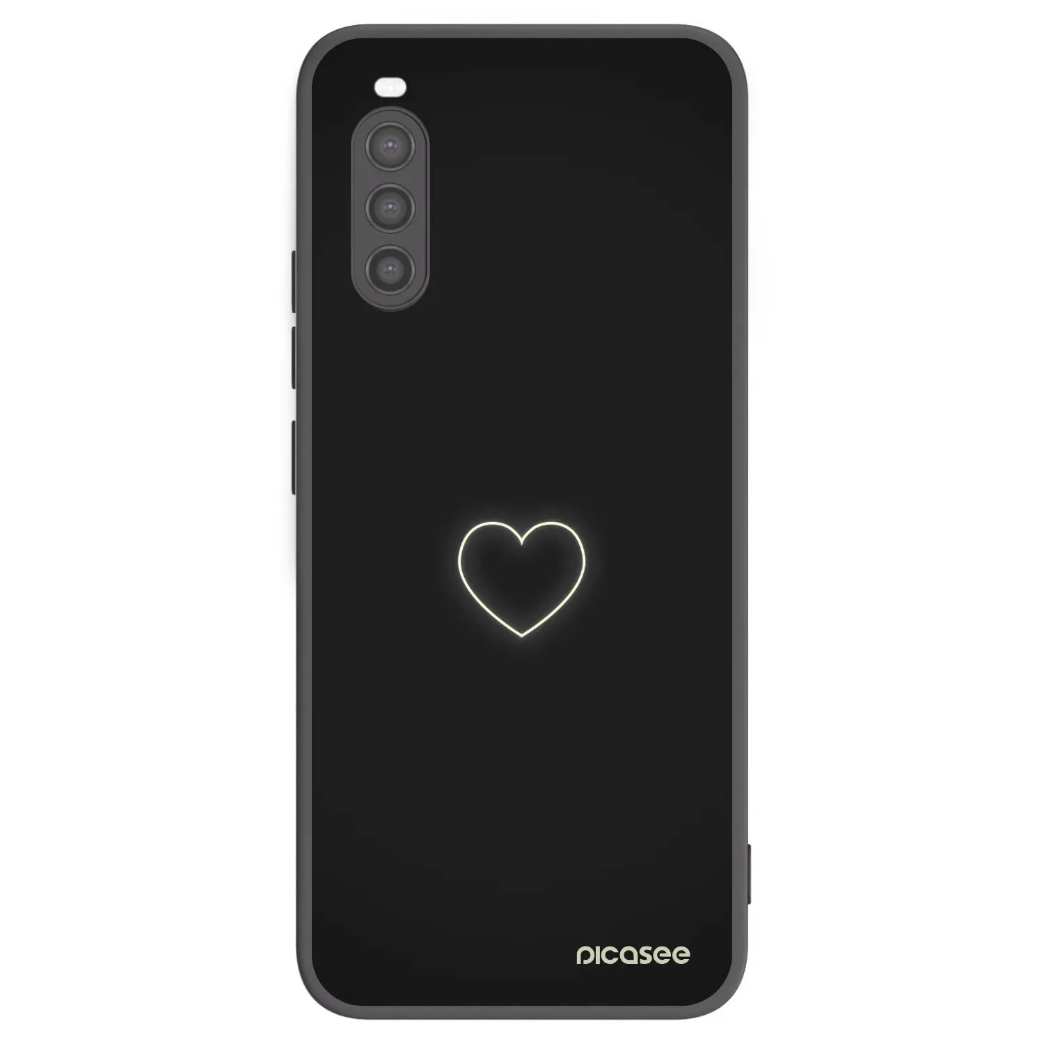 Picasee crna silikonska maskica za Sony Xperia 10 II - Heart