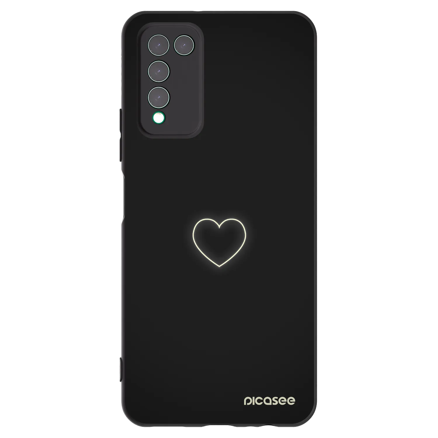 Picasee crna silikonska maskica za Honor 10X Lite - Heart