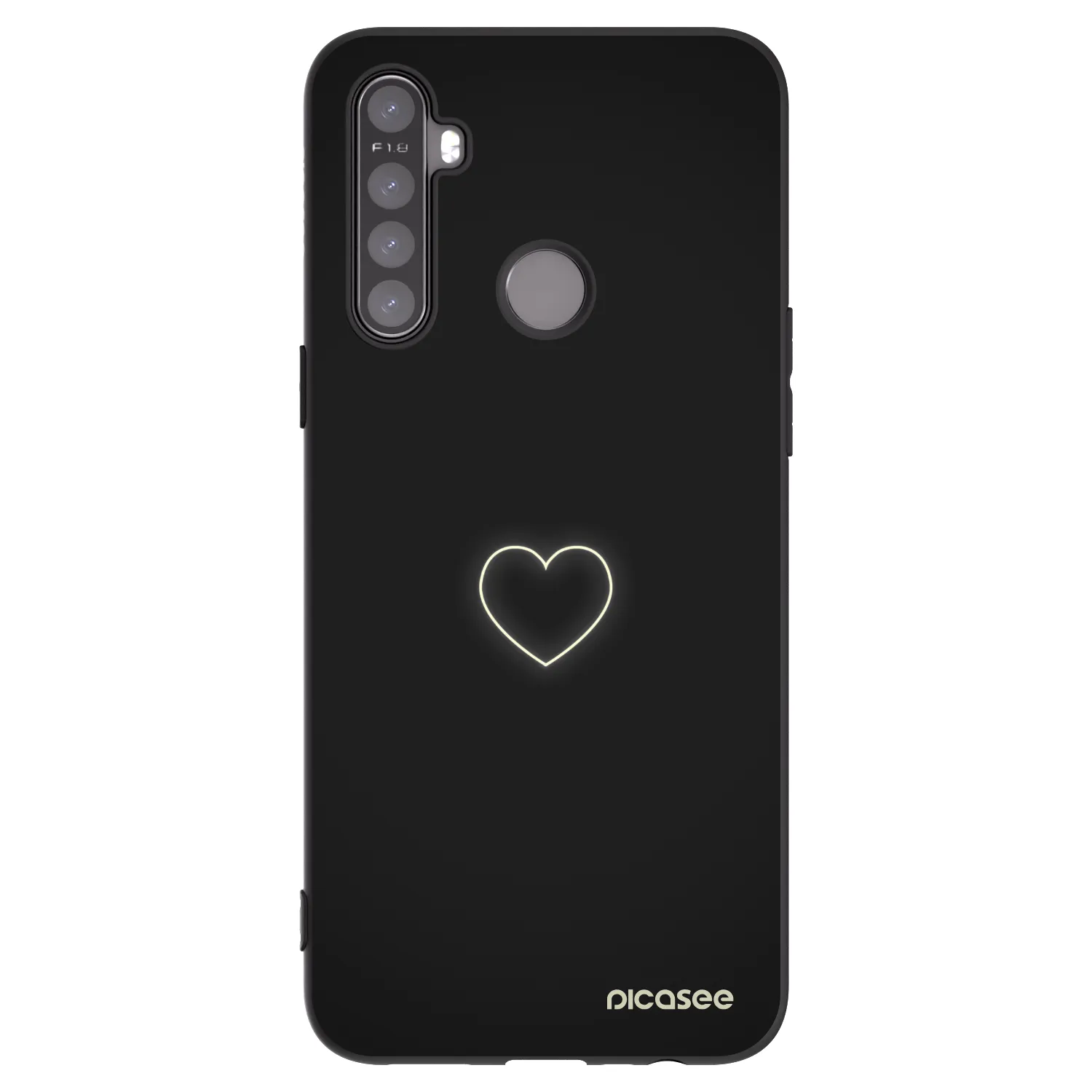 Picasee crna silikonska maskica za Realme 6i - Heart