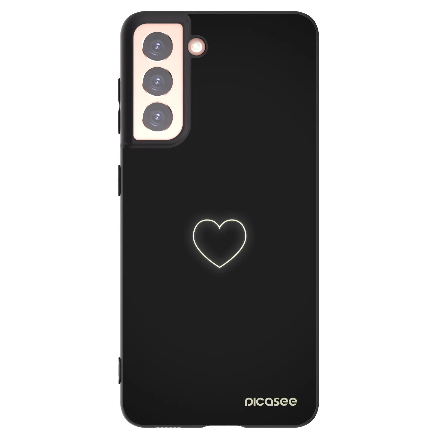 Picasee crna silikonska maskica za Samsung Galaxy S21 5G G991B - Heart
