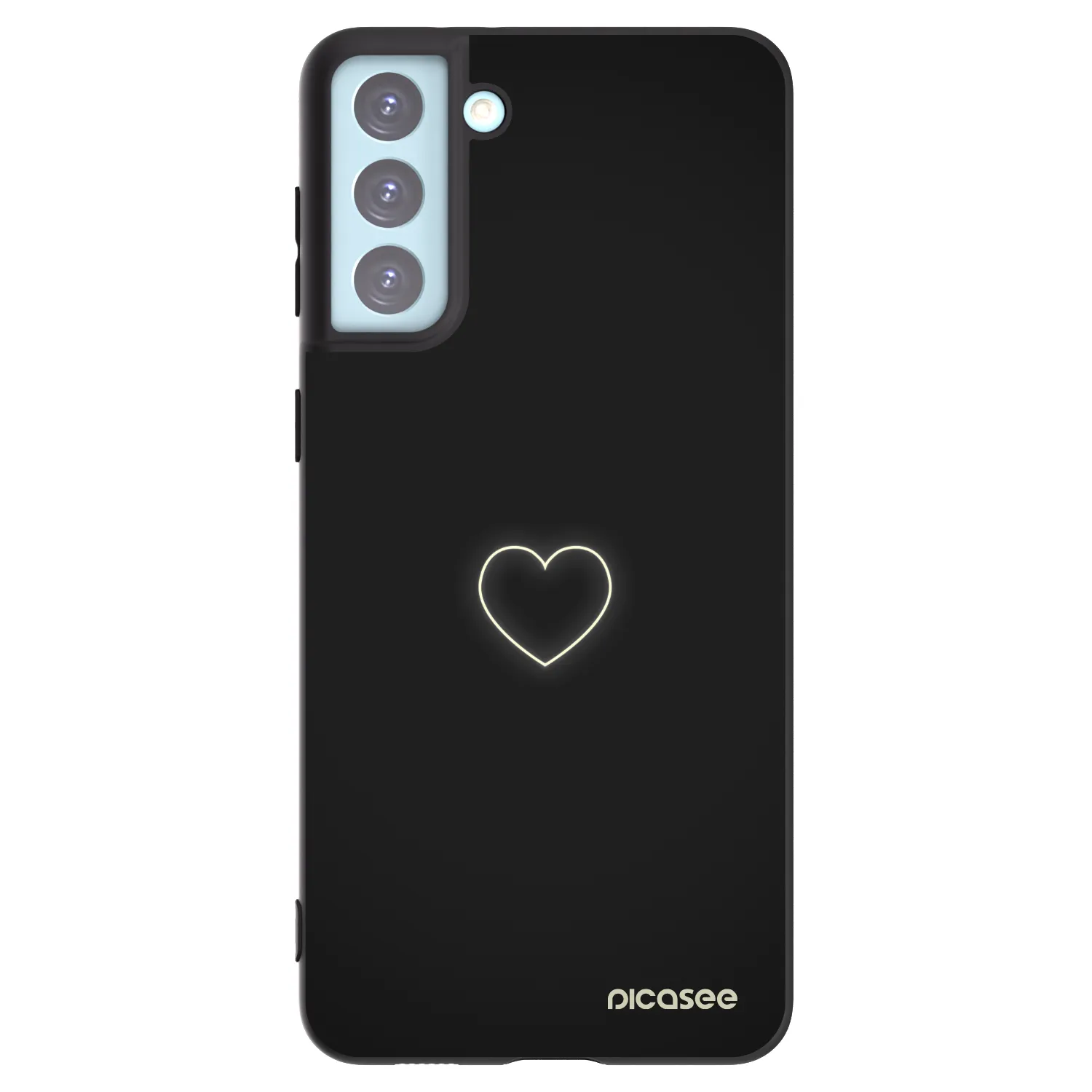 Picasee crna silikonska maskica za Samsung Galaxy S21+ 5G G996F - Heart