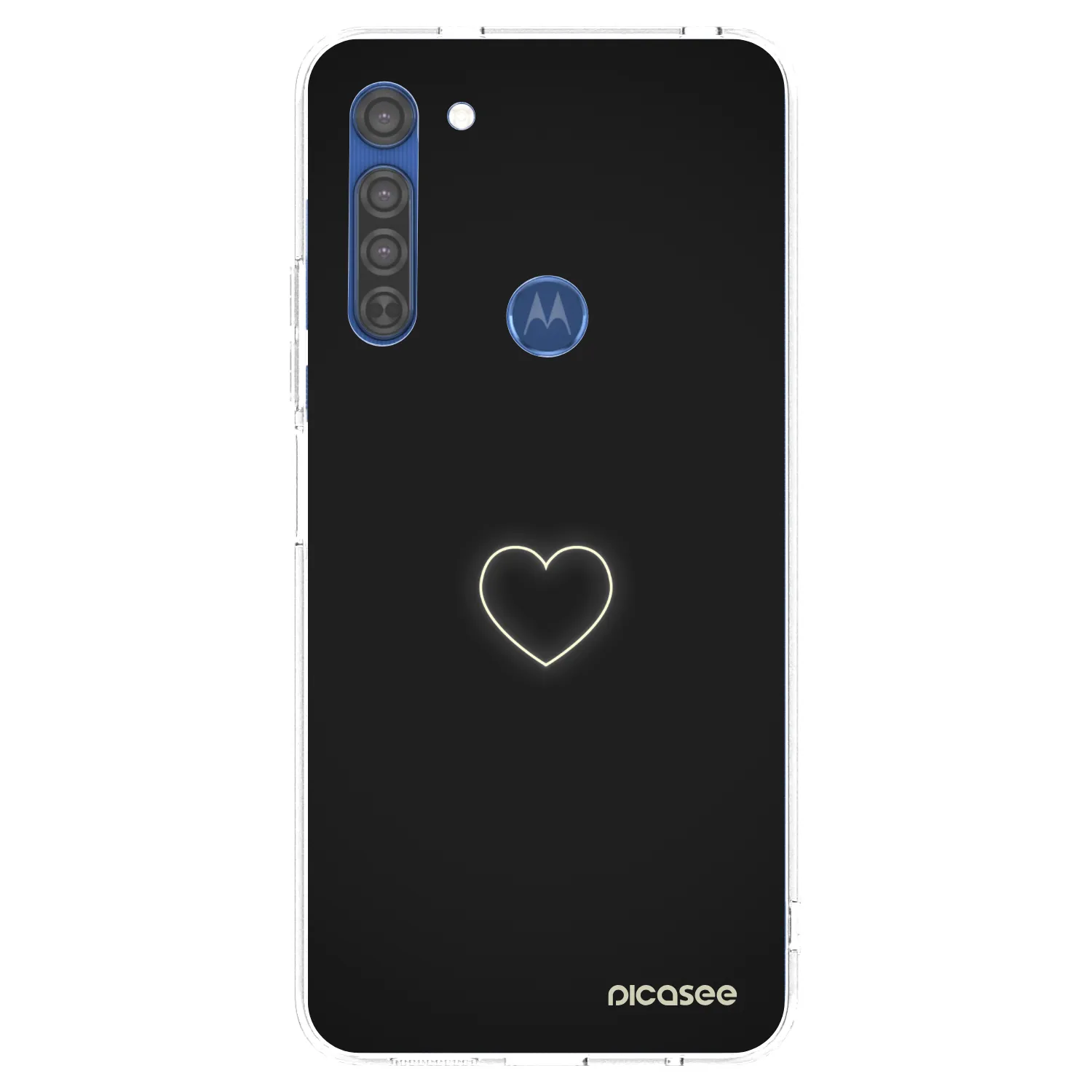 Picasee silikonska prozirna maskica za Motorola Moto G8 - Heart