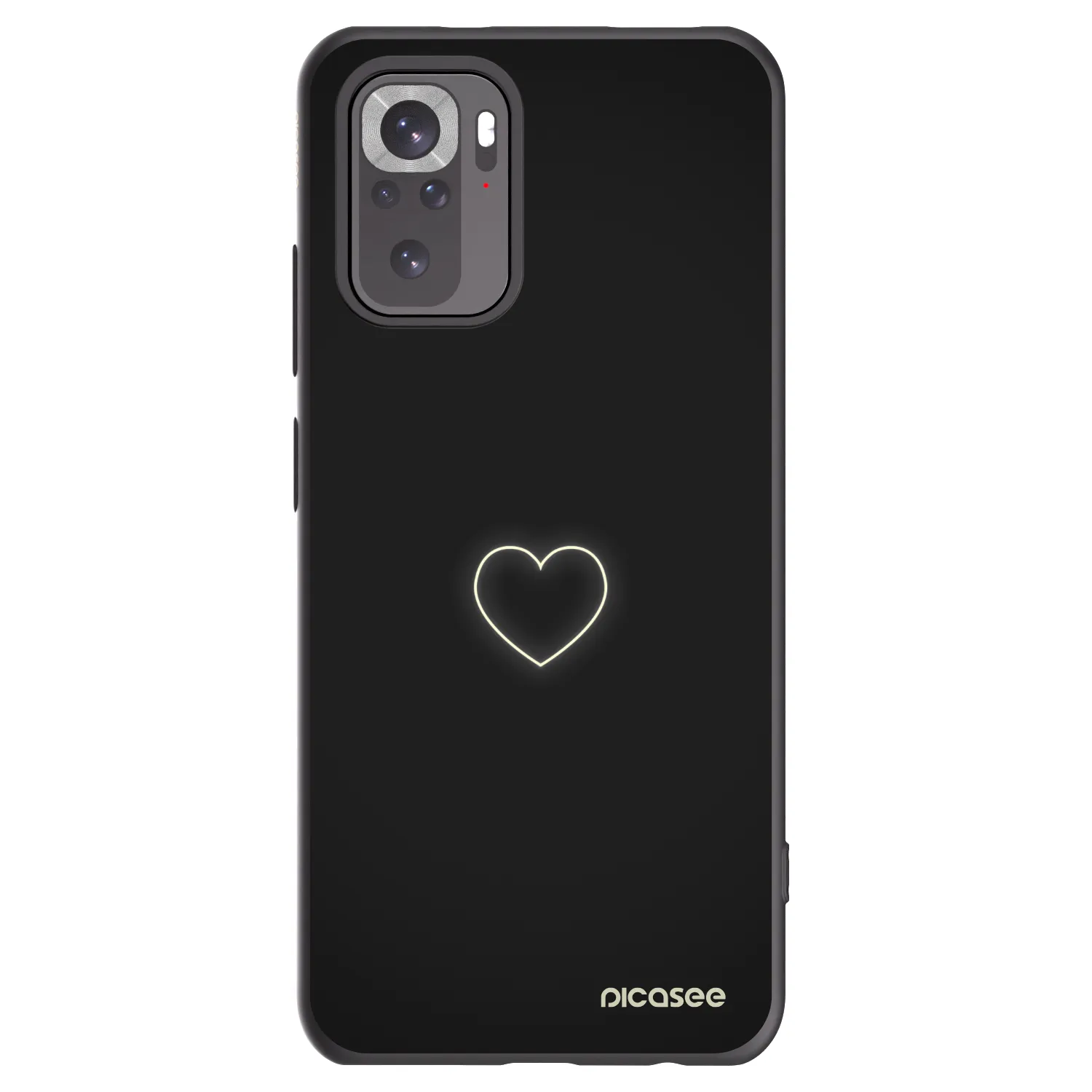 Picasee crna silikonska maskica za Xiaomi Redmi Note 10 - Heart