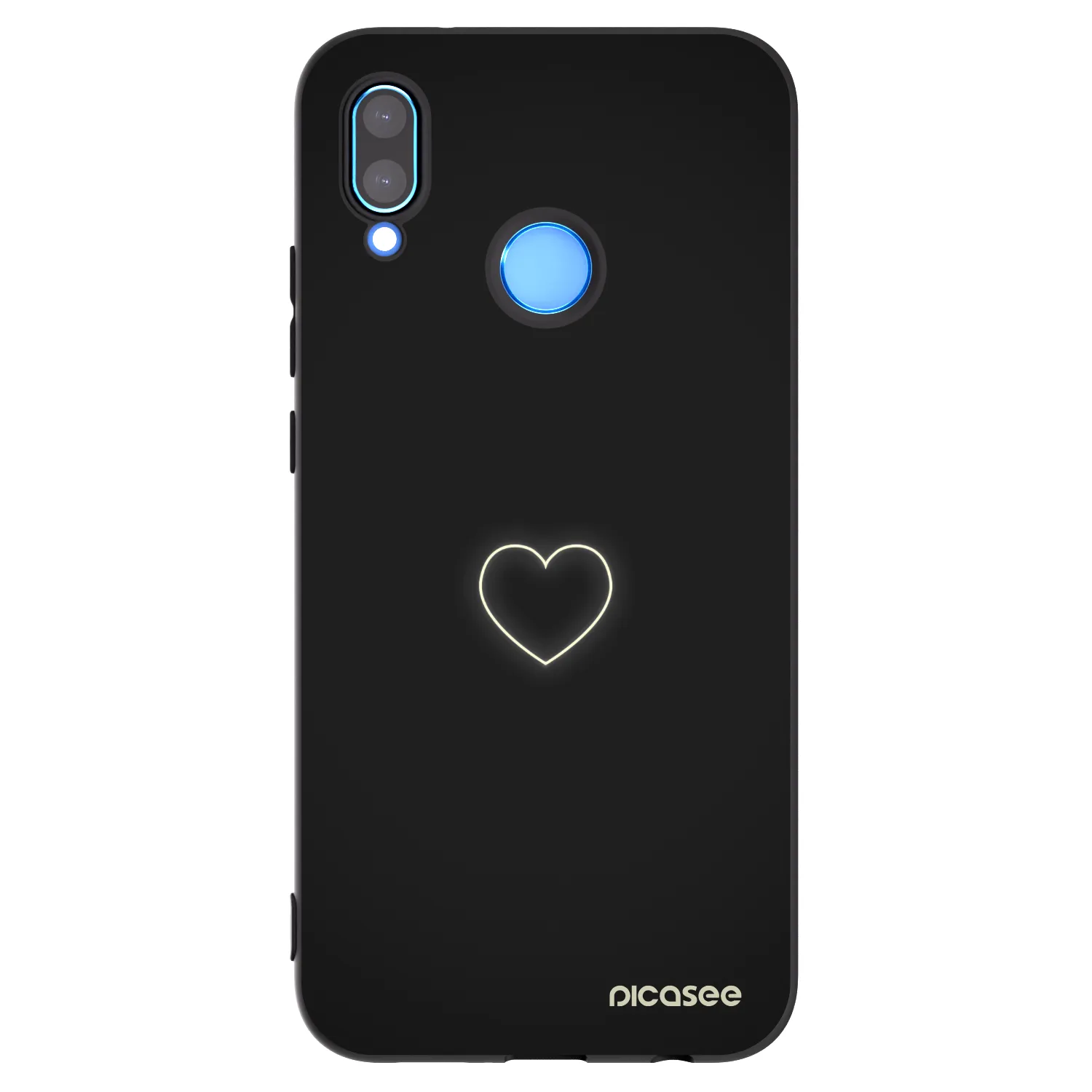 Picasee crna silikonska maskica za Huawei P20 Lite - Heart