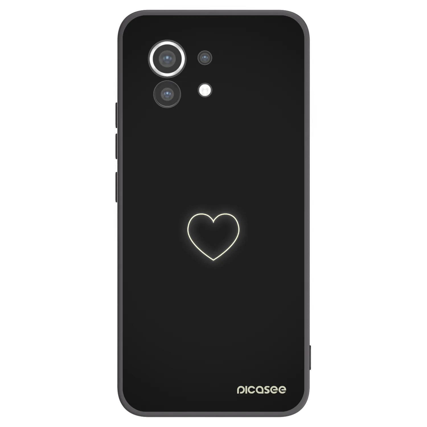 Picasee crna silikonska maskica za Xiaomi Mi 11 - Heart