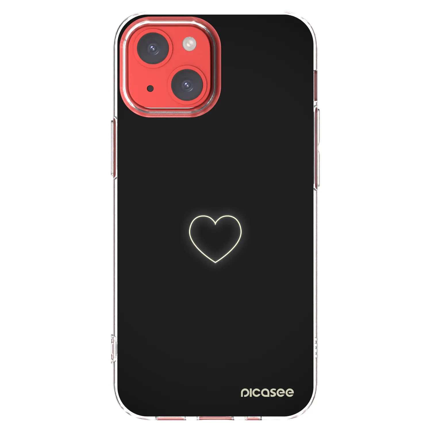 Picasee silikonska prozirna maskica za Apple iPhone 13 mini - Heart