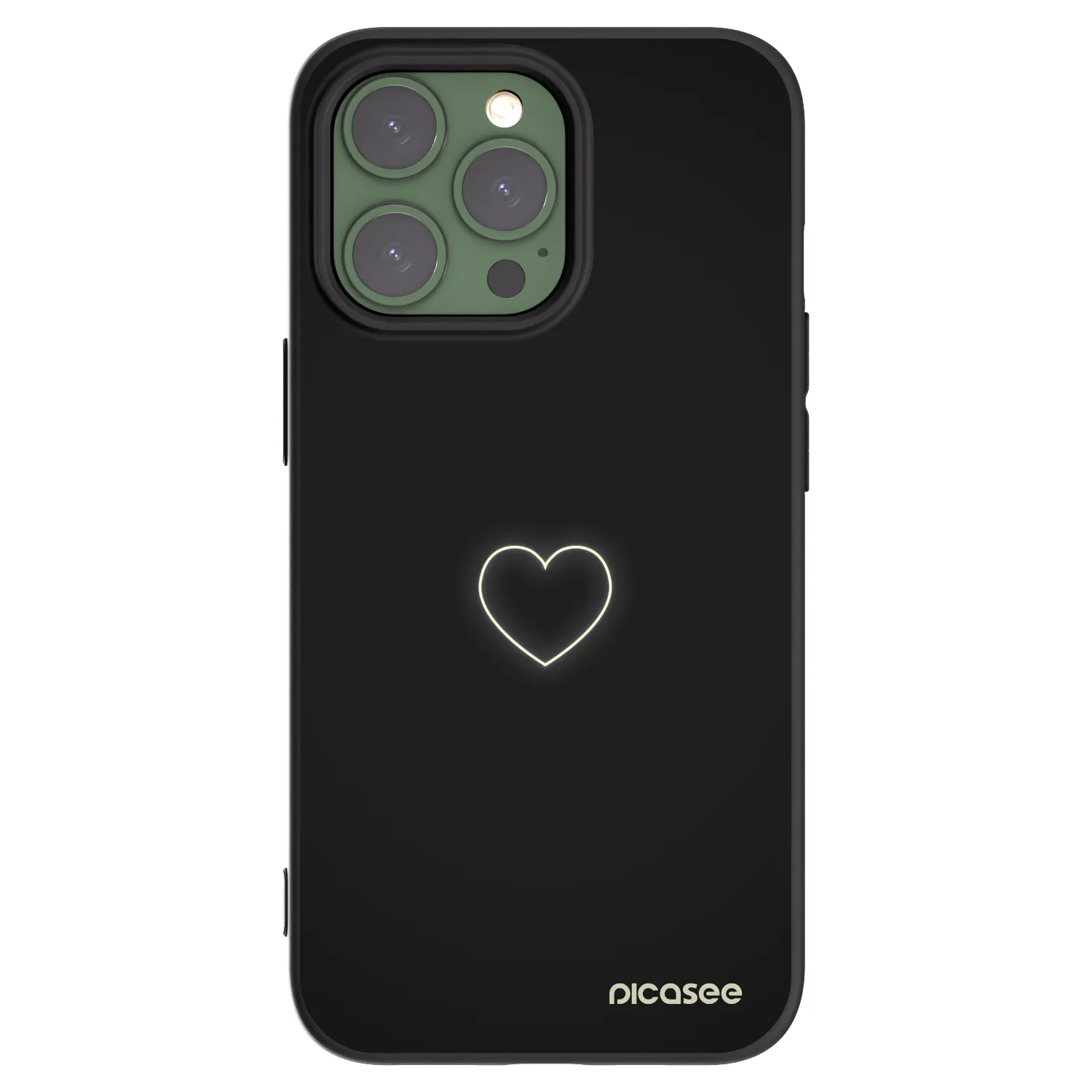 Picasee crna silikonska maskica za Apple iPhone 13 Pro - Heart