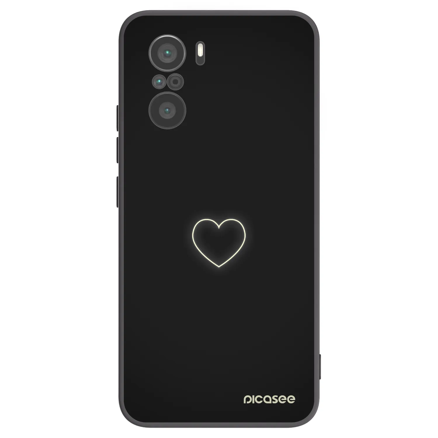 Picasee crna silikonska maskica za Xiaomi Poco F3 - Heart