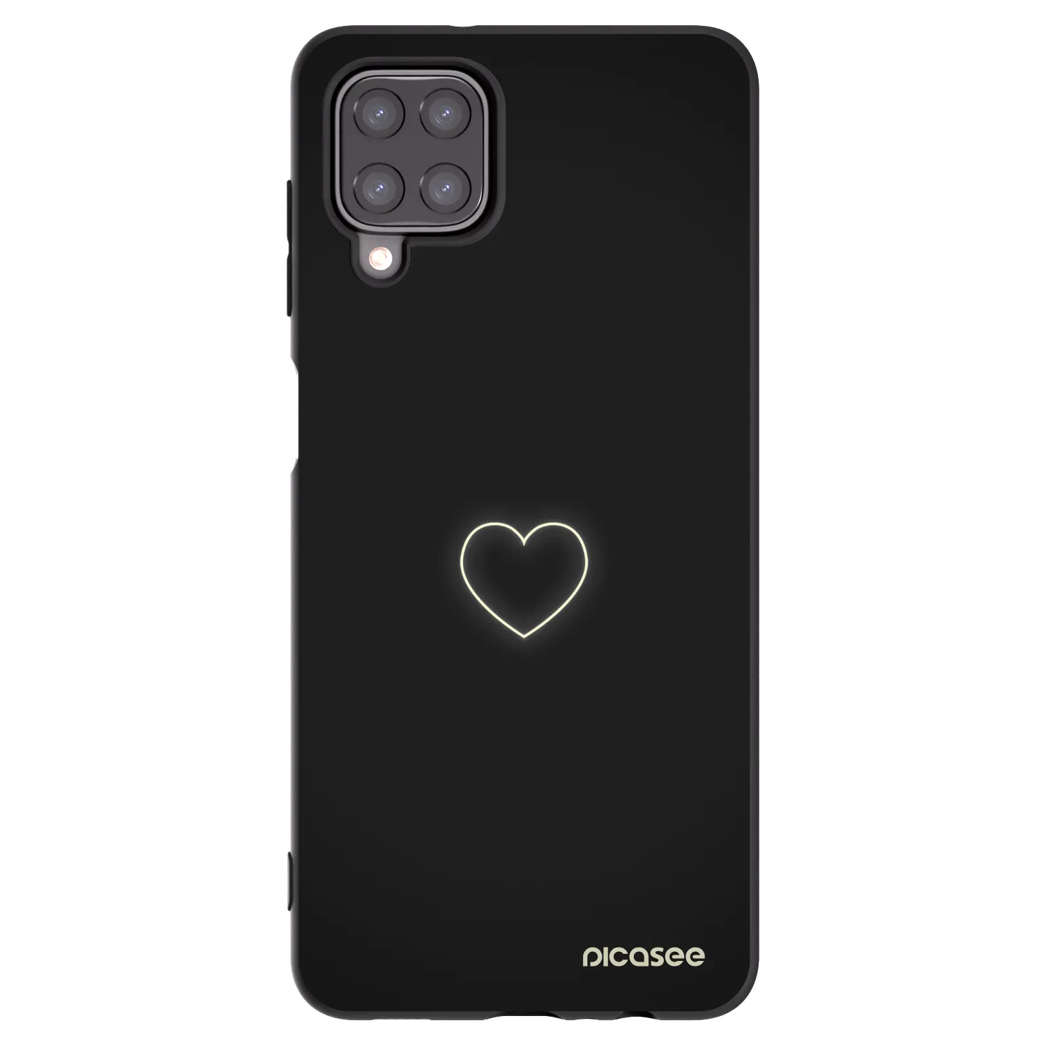 Picasee crna silikonska maskica za Samsung Galaxy M12 M127F - Heart