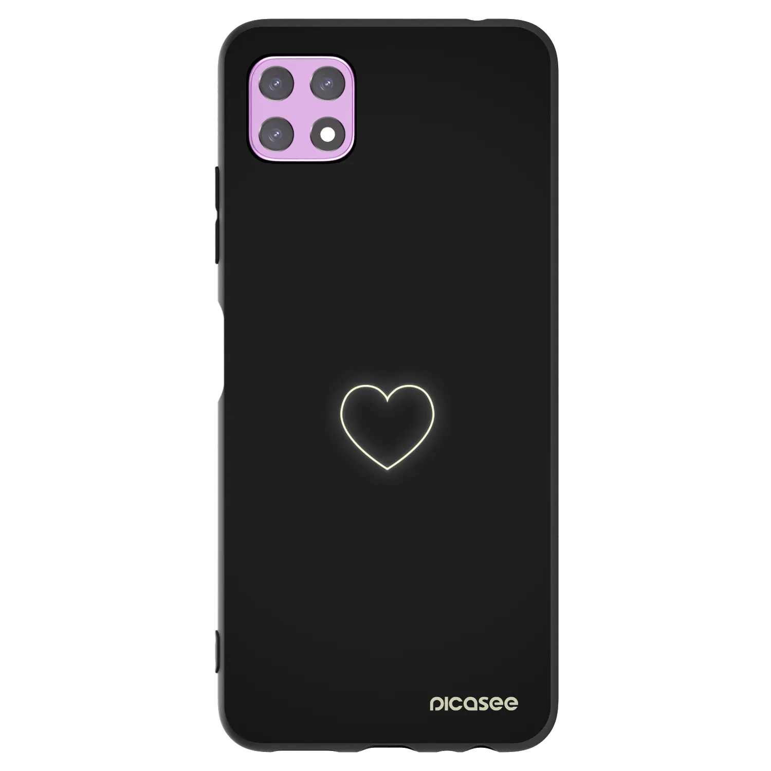 Picasee crna silikonska maskica za Samsung Galaxy A22 A226B 5G - Heart
