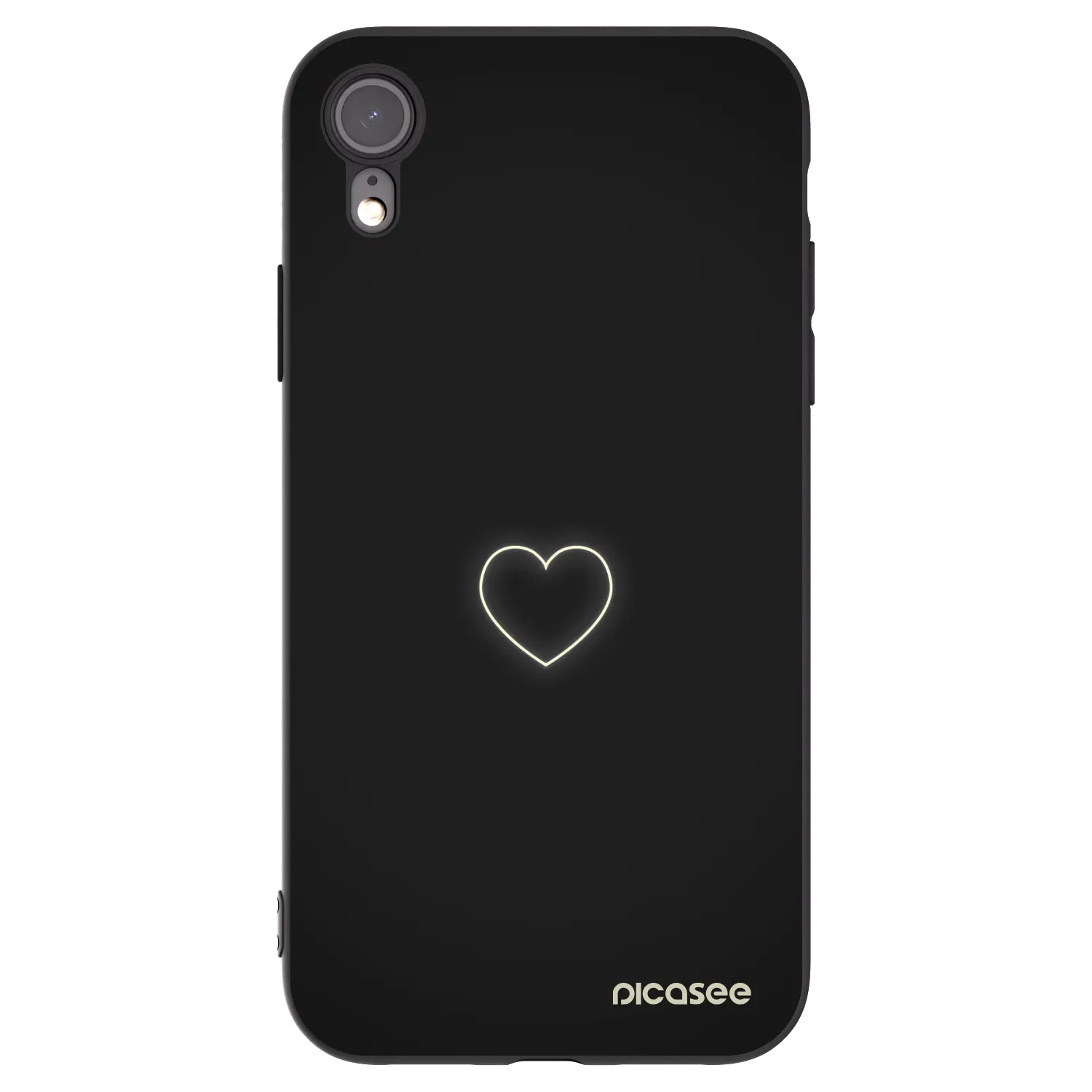 Picasee crna silikonska maskica za Apple iPhone XR - Heart