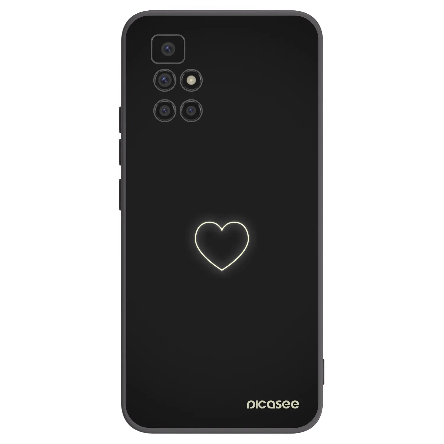 Picasee crna silikonska maskica za Xiaomi Redmi 10 - Heart