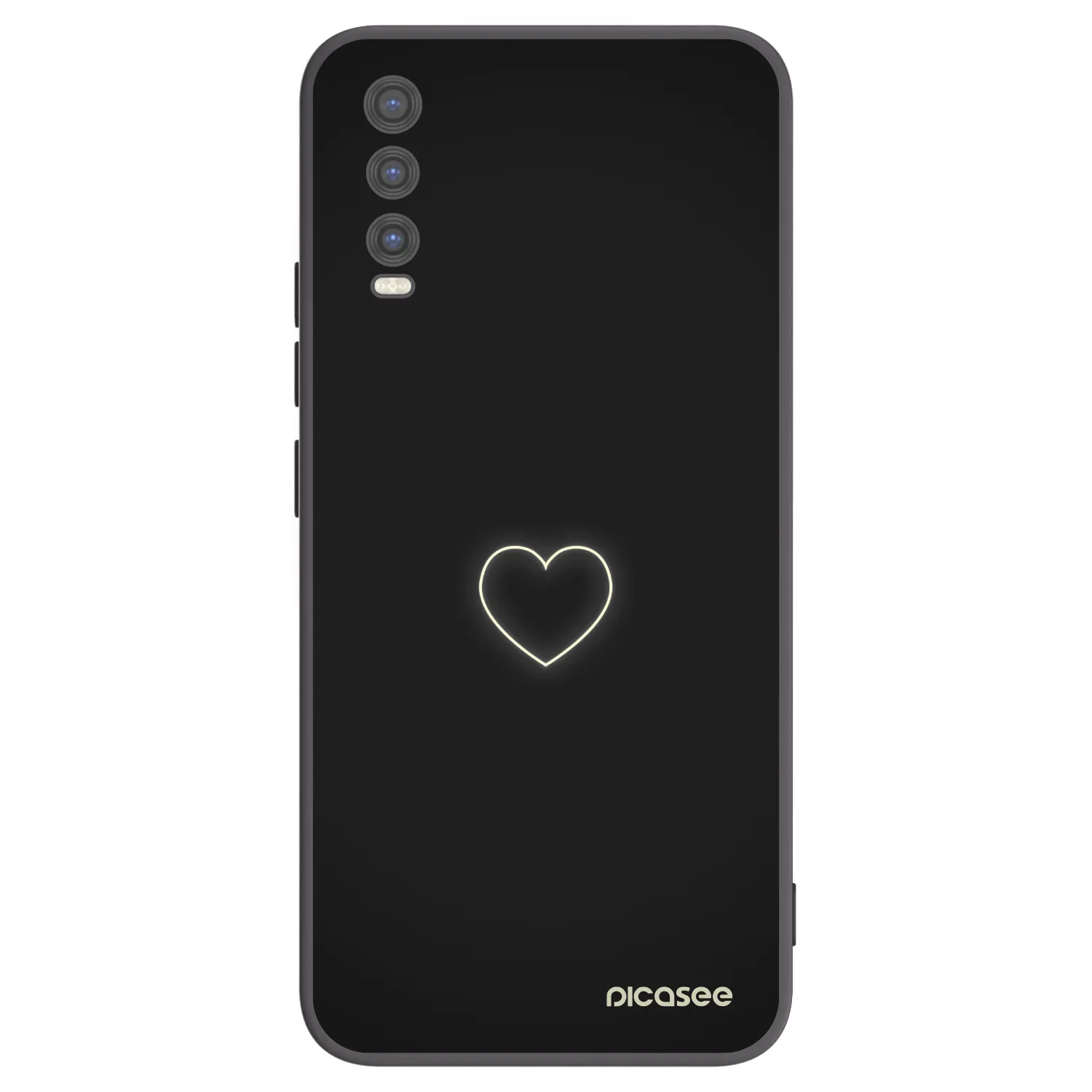 Picasee crna silikonska maskica za Vivo Y20s - Heart