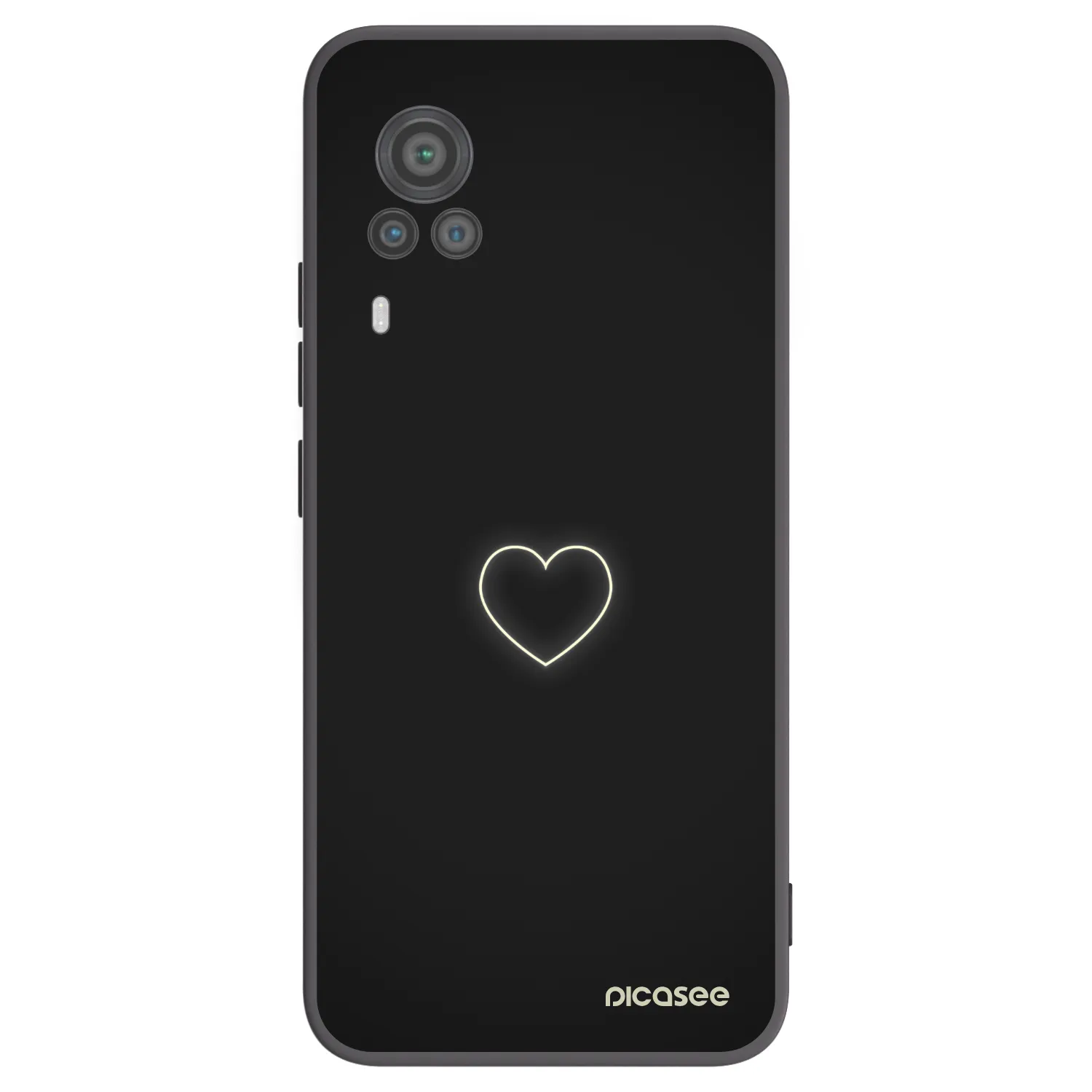 Picasee crna silikonska maskica za Vivo X60 Pro 5G - Heart