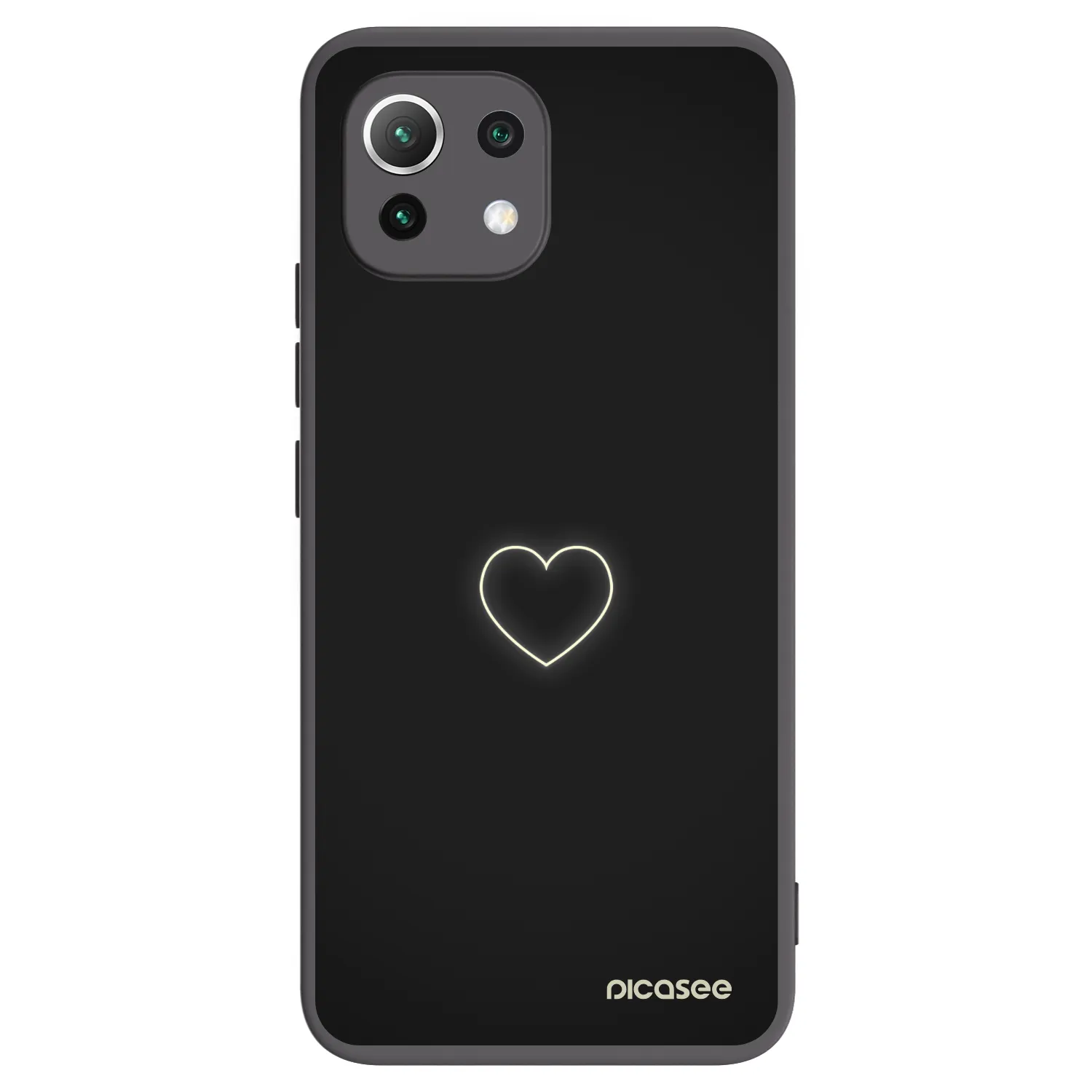 Picasee crna silikonska maskica za Xiaomi 11 Lite 5G NE - Heart