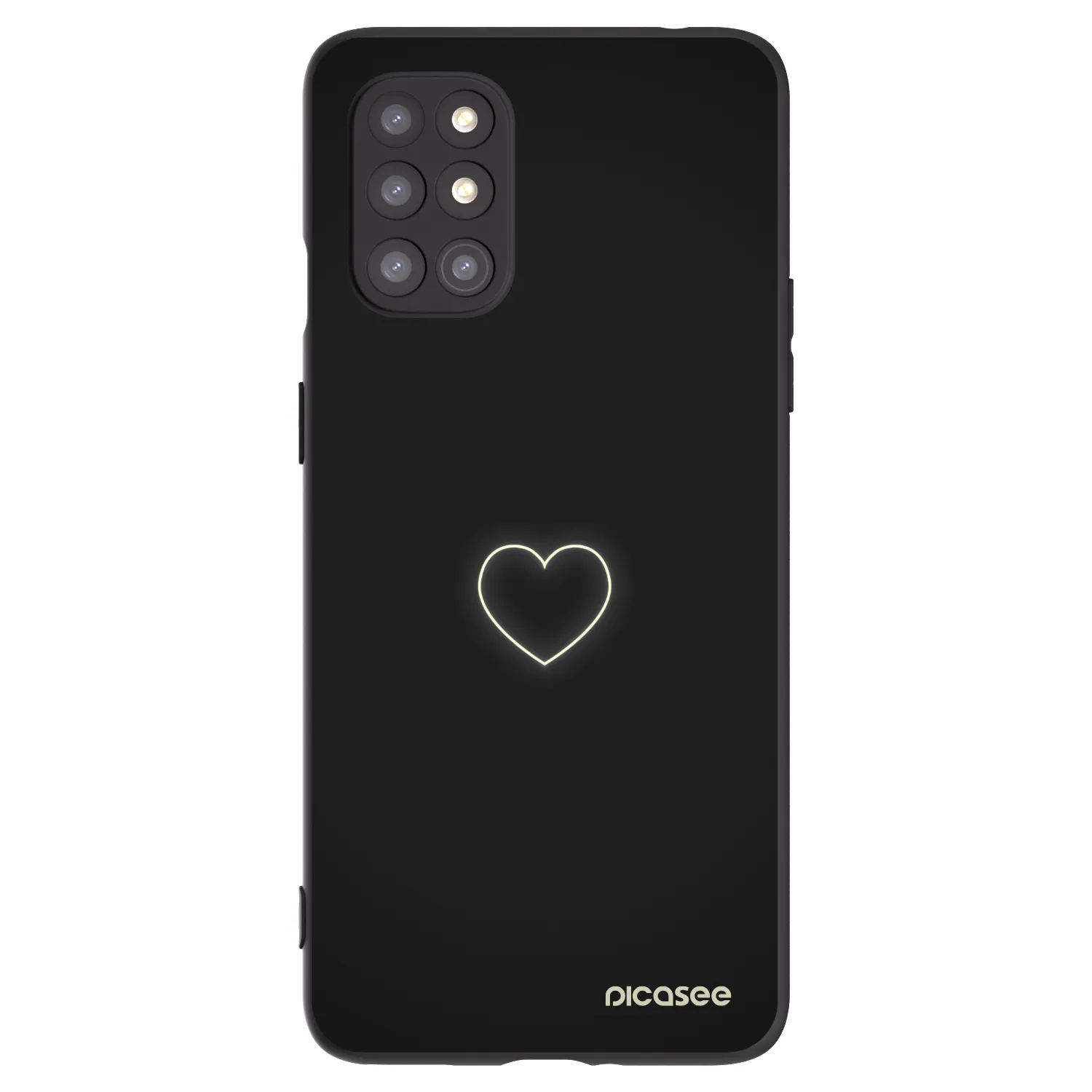 Picasee crna silikonska maskica za OnePlus 8T - Heart