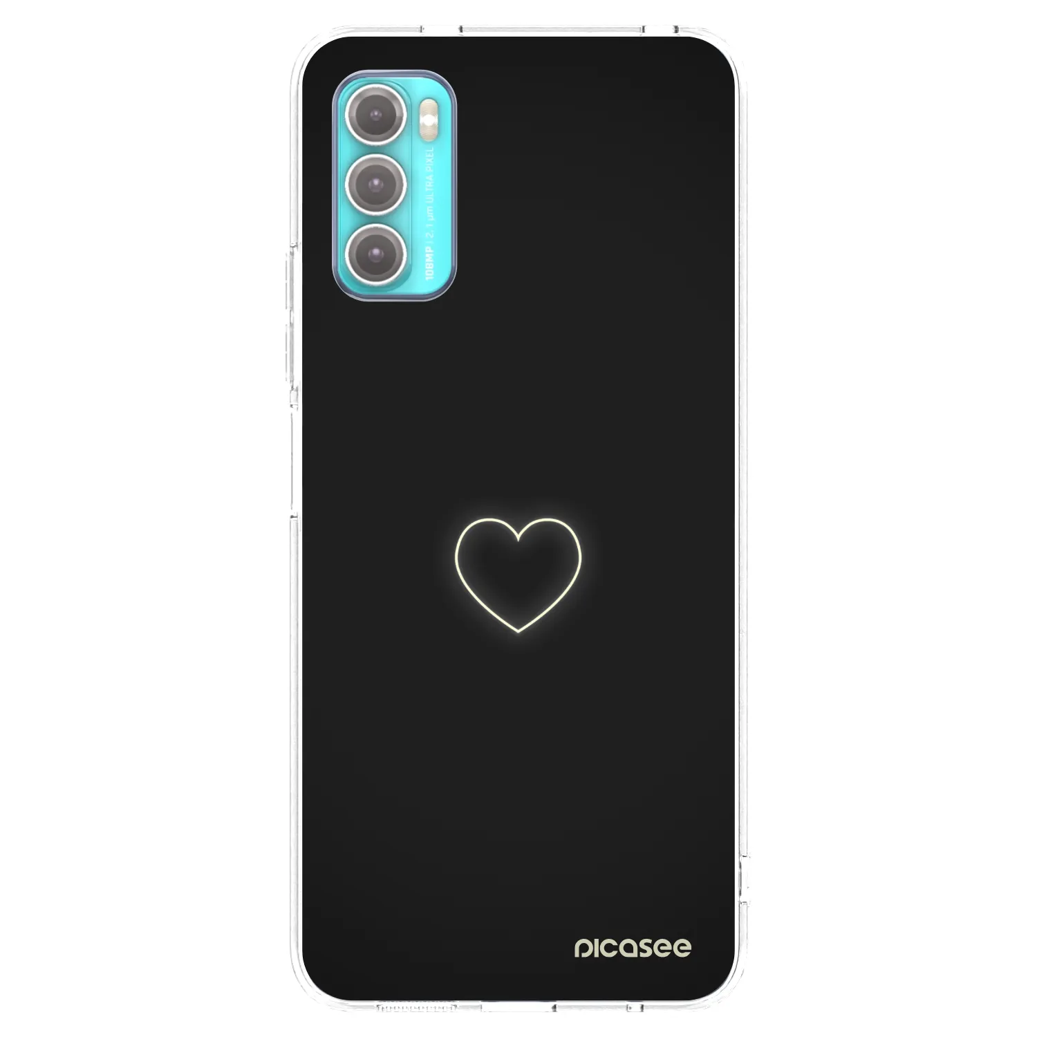 Picasee silikonska prozirna maskica za Motorola Moto G60 - Heart