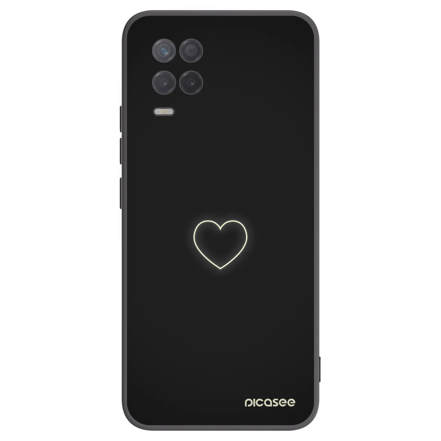 Picasee crna silikonska maskica za Realme 8 5G - Heart