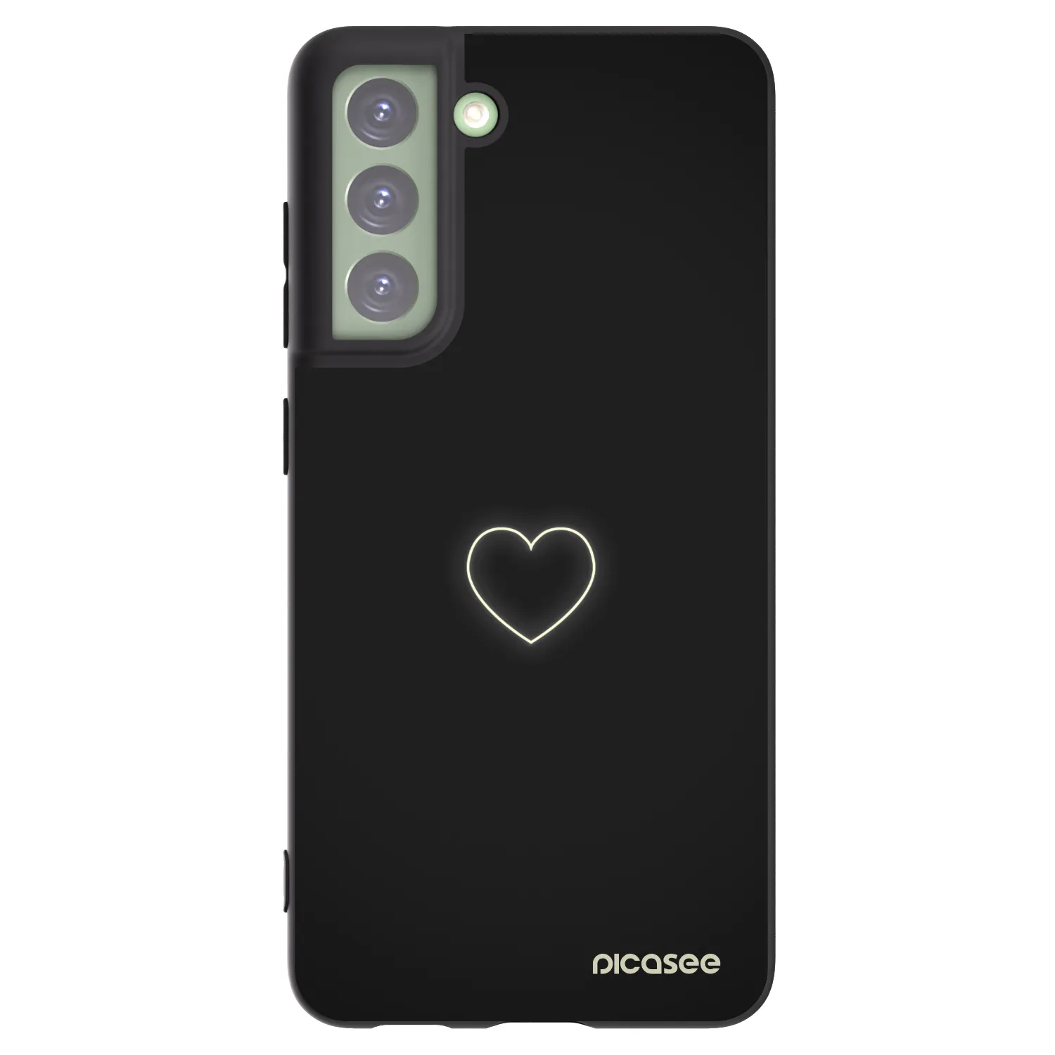 Picasee crna silikonska maskica za Samsung Galaxy S21 FE 5G - Heart