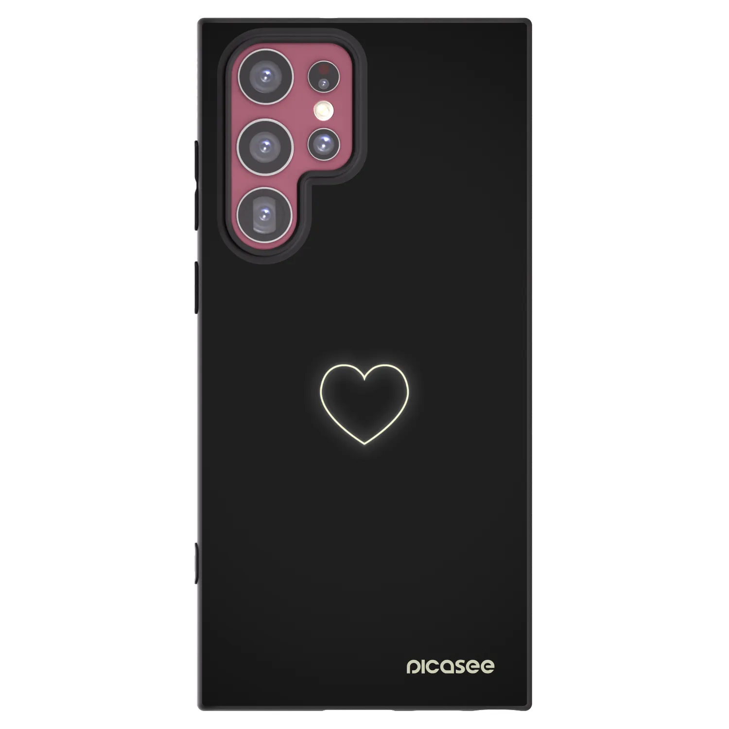 Picasee crna silikonska maskica za Samsung Galaxy S22 Ultra 5G - Heart