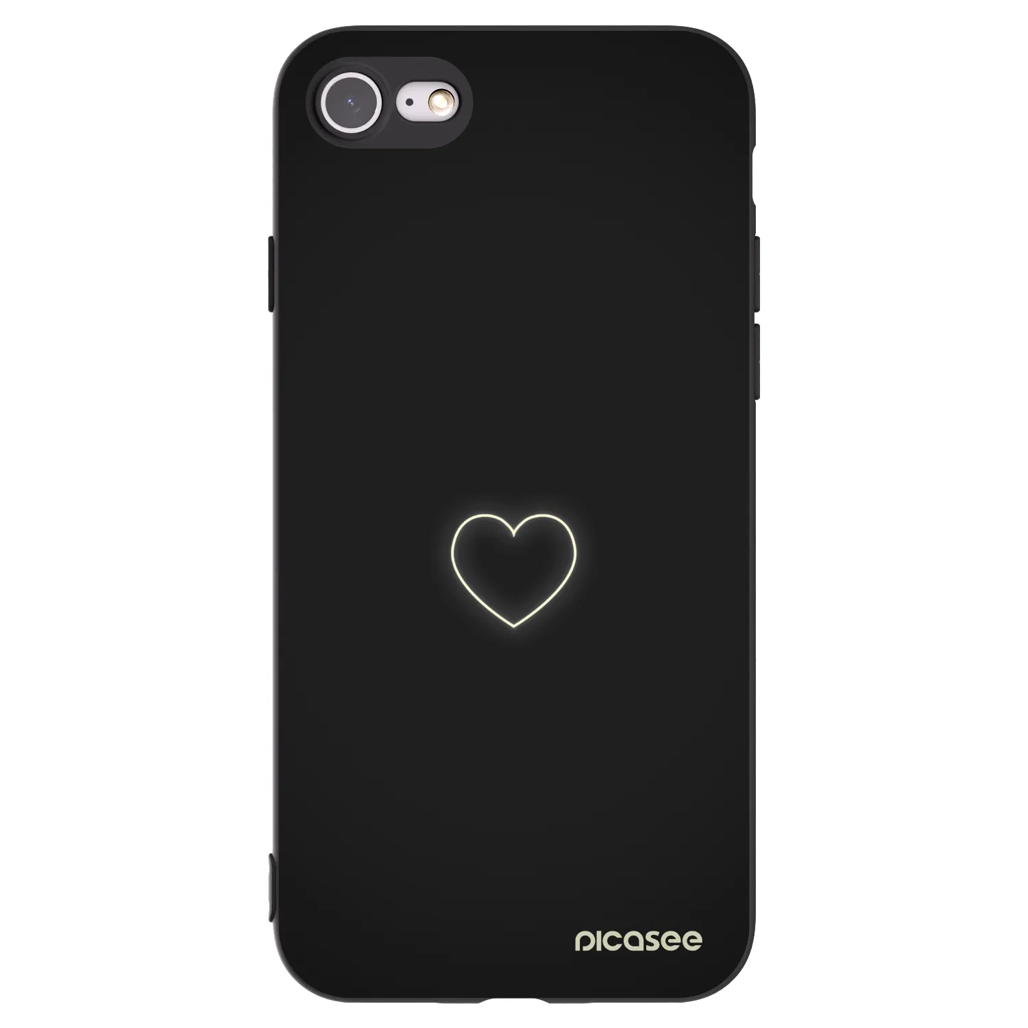 Picasee crna silikonska maskica za Apple iPhone SE 2022 - Heart