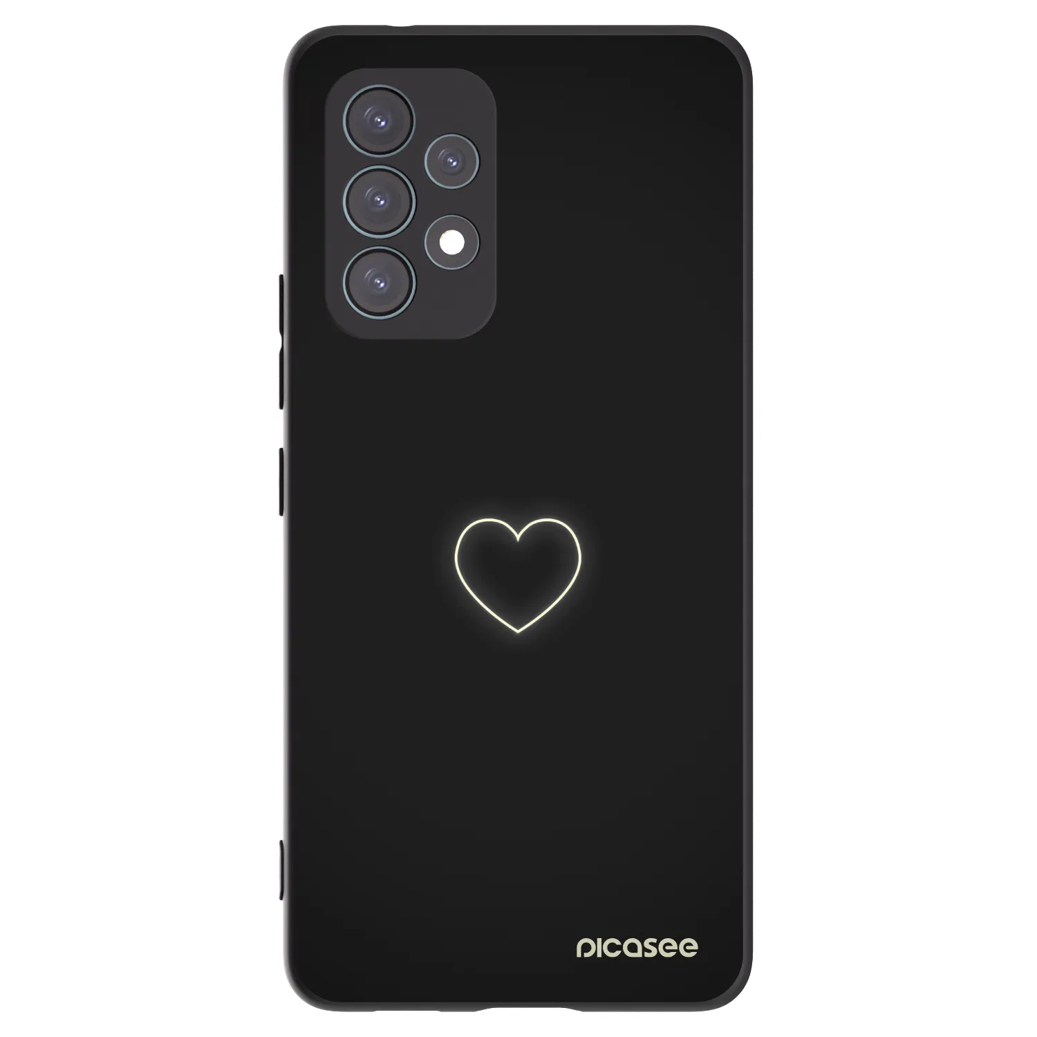 Picasee crna silikonska maskica za Samsung Galaxy A53 5G A536 - Heart
