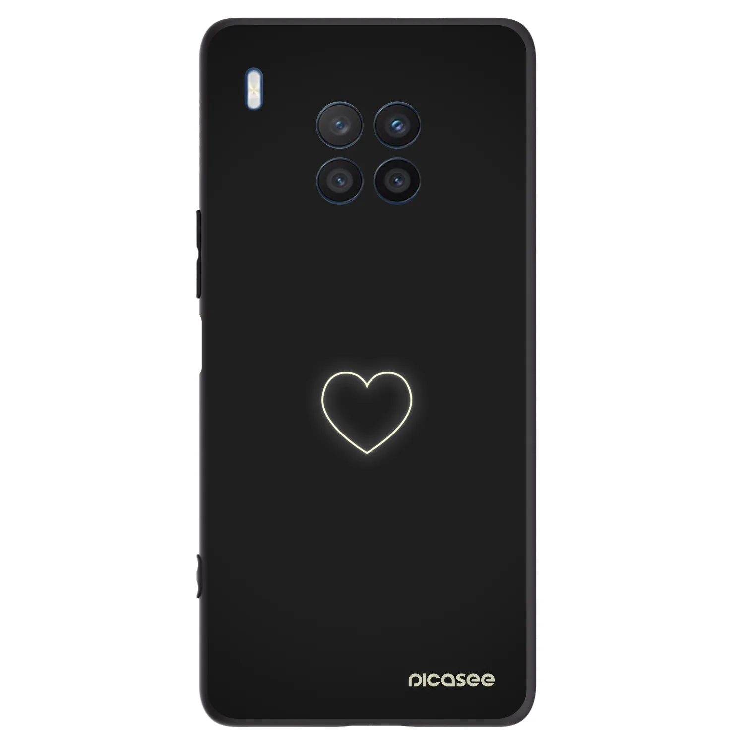 Picasee crna silikonska maskica za Honor 50 Lite - Heart