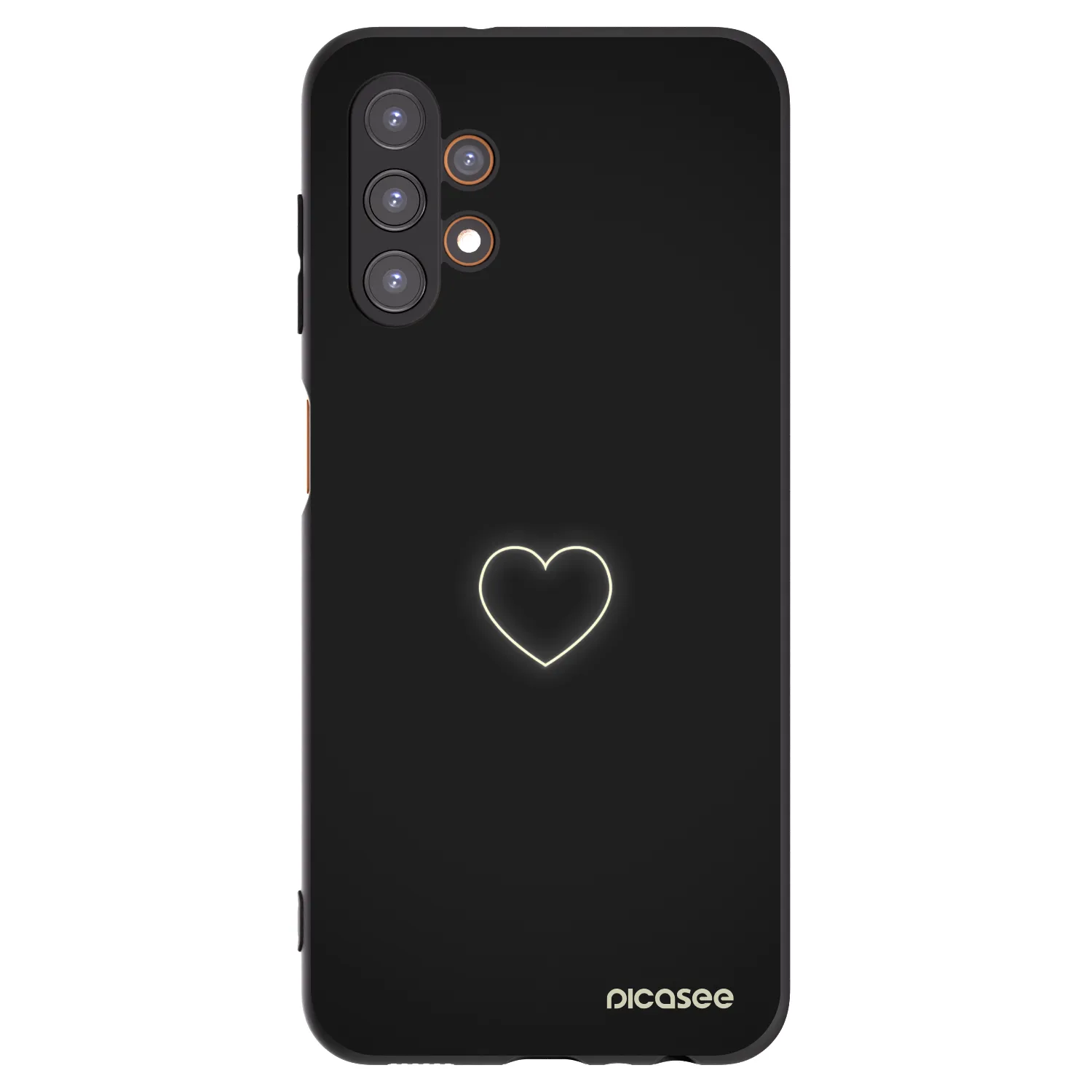 Picasee crna silikonska maskica za Samsung Galaxy A13 4G A135 - Heart