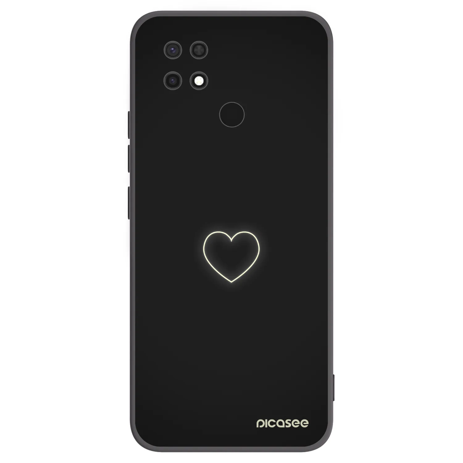Picasee crna silikonska maskica za Xiaomi Redmi 10C - Heart