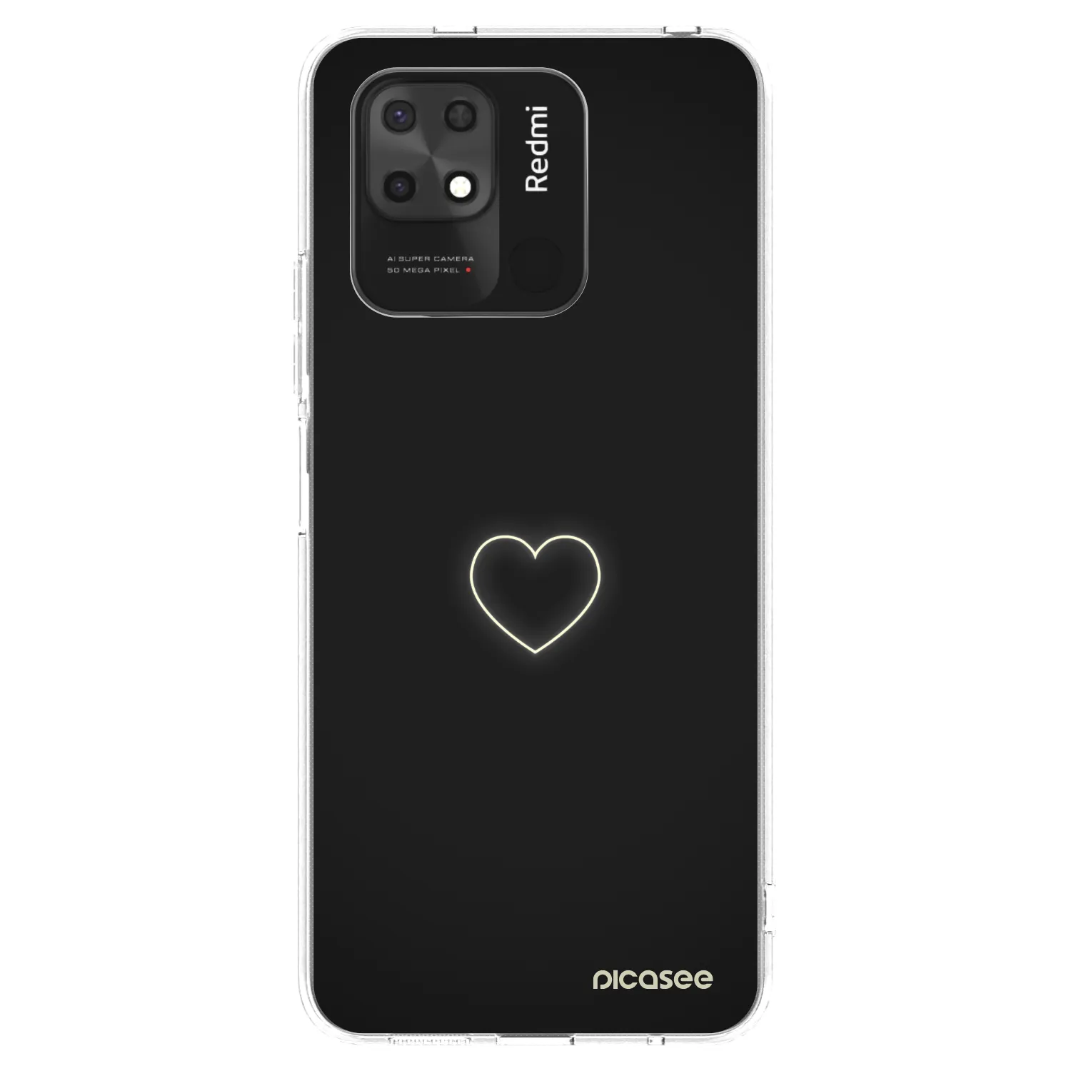 Picasee silikonska prozirna maskica za Xiaomi Redmi 10C - Heart