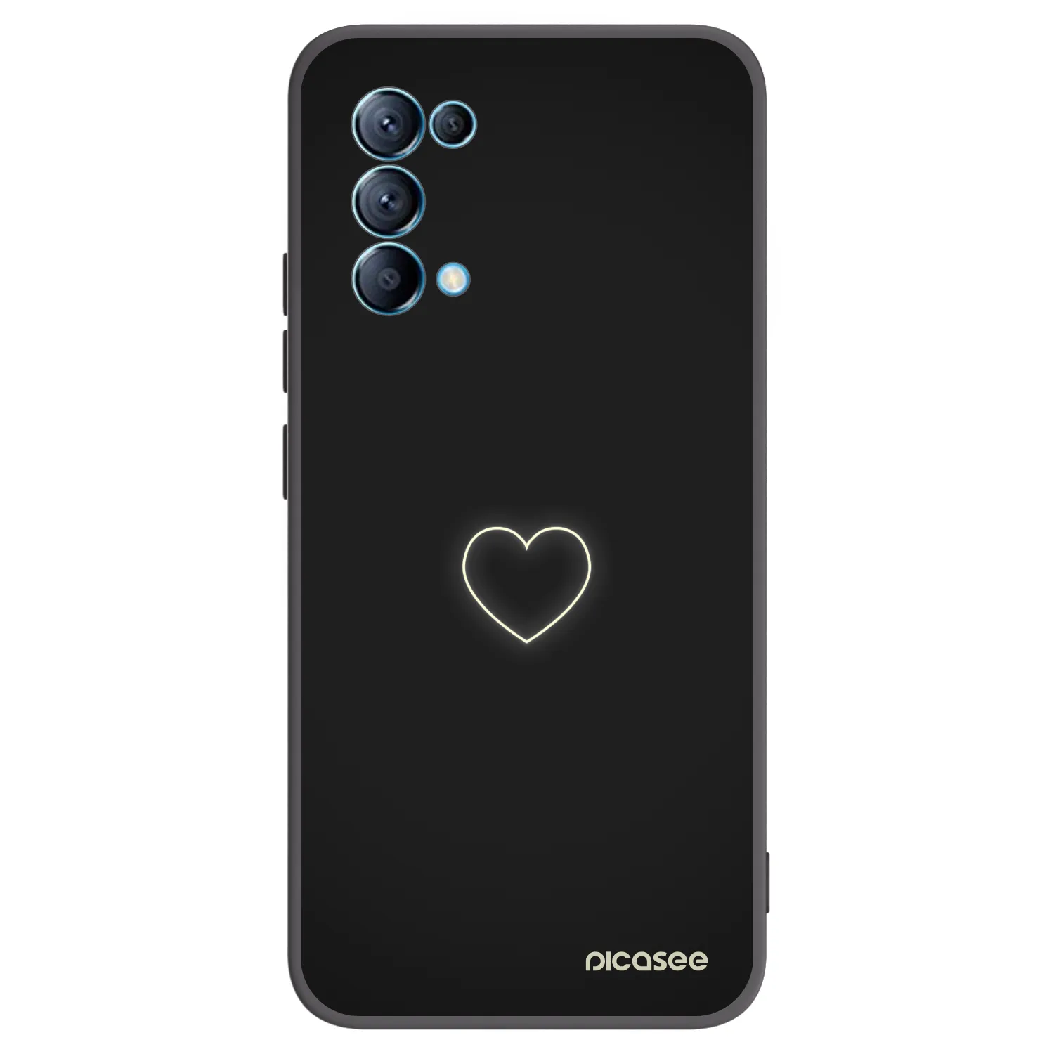 Picasee crna silikonska maskica za OPPO A16s - Heart