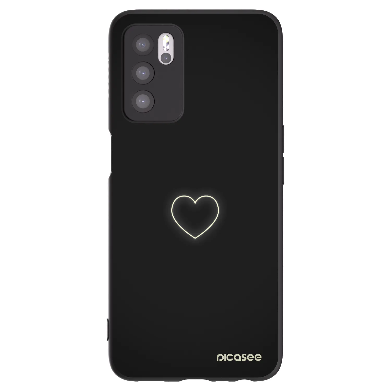 Picasee crna silikonska maskica za OPPO A16s - Heart