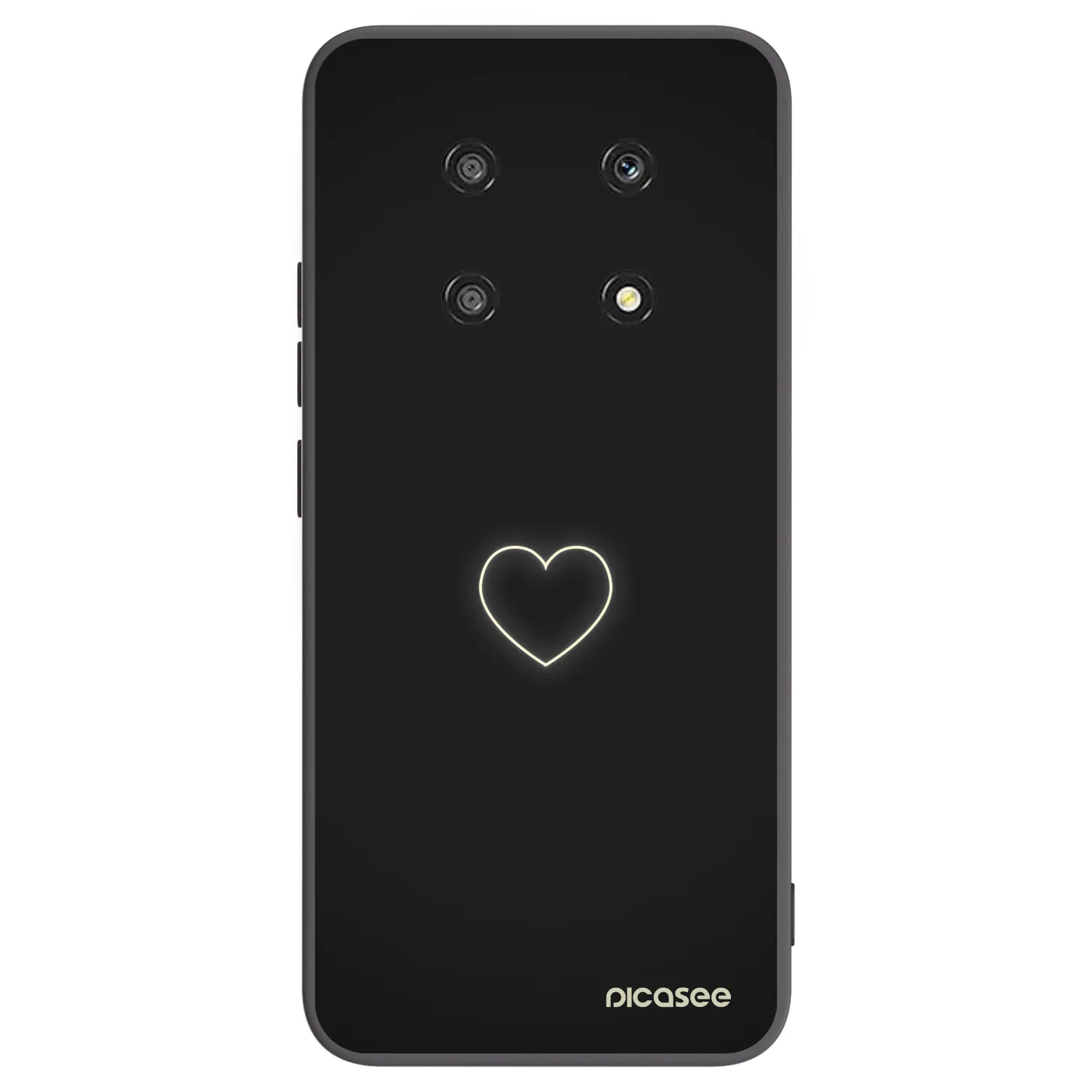 Picasee crna silikonska maskica za Honor Magic4 Lite 5G - Heart