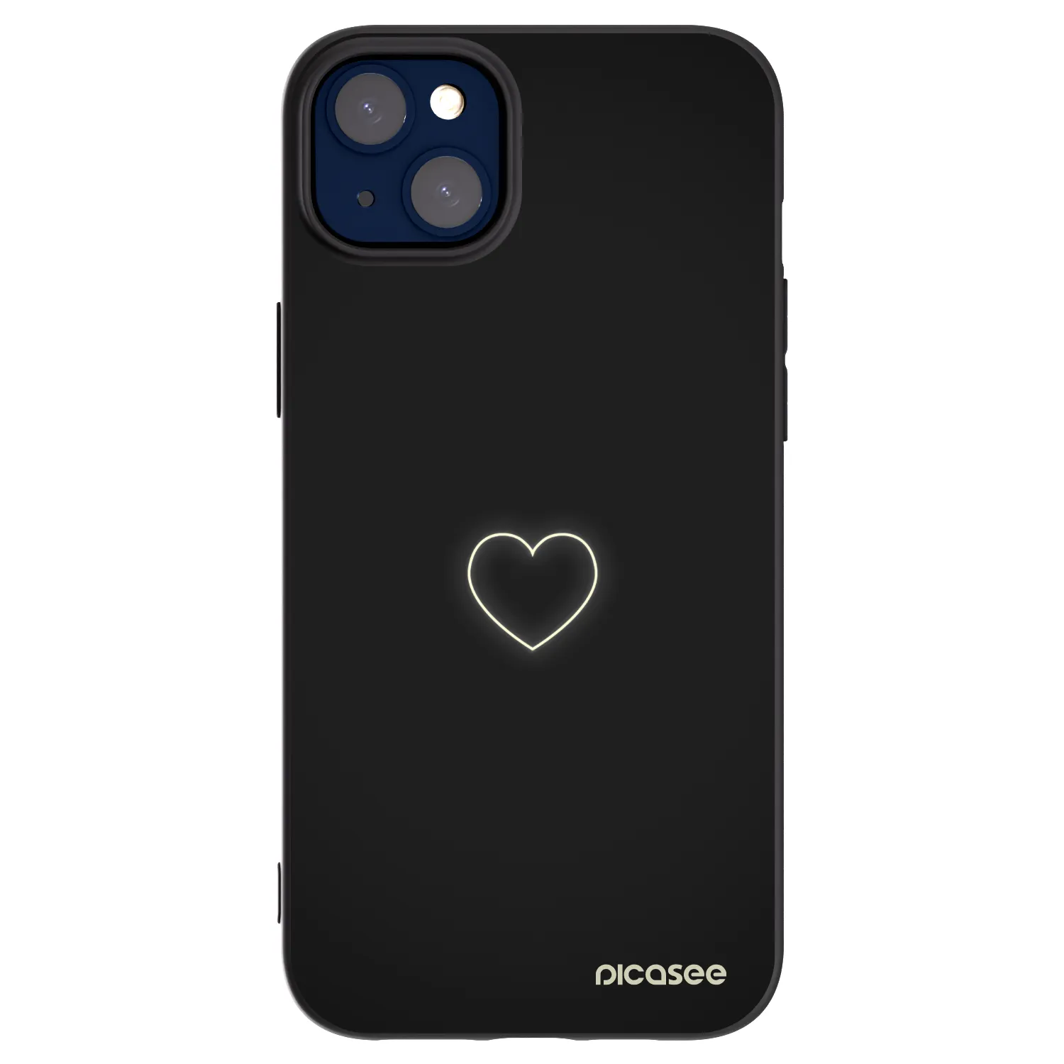 Picasee crna silikonska maskica za Apple iPhone 14 Plus - Heart