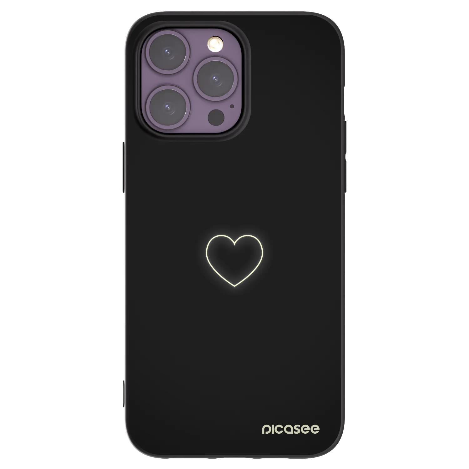 Picasee crna silikonska maskica za Apple iPhone 14 Pro Max - Heart