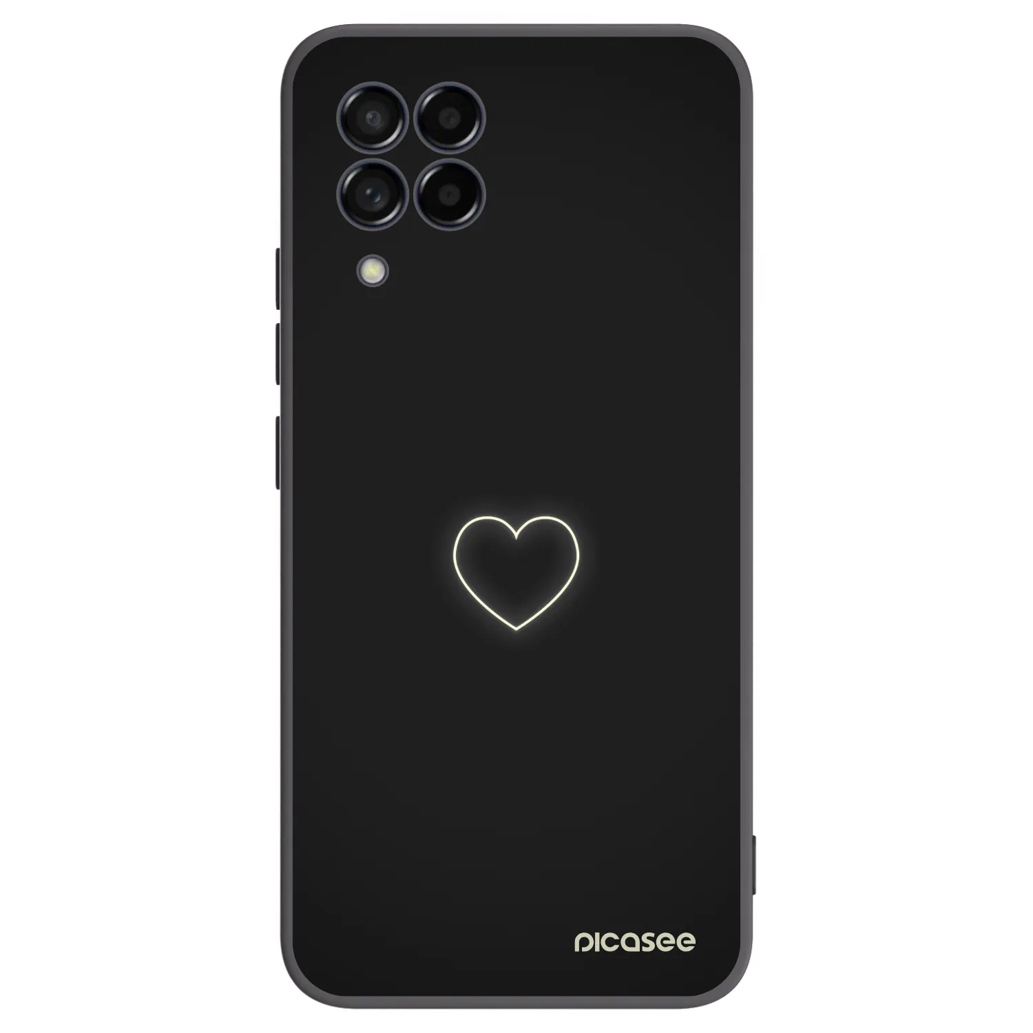 Picasee crna silikonska maskica za Samsung Galaxy M53 5G - Heart