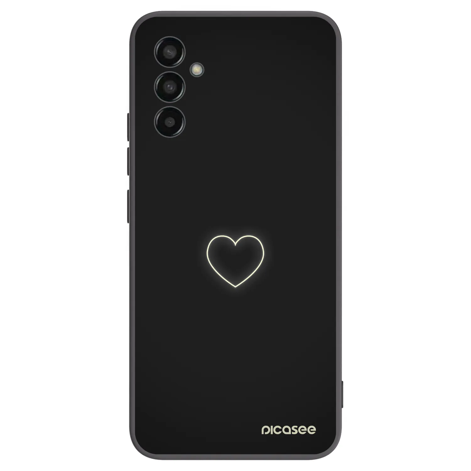 Picasee crna silikonska maskica za Samsung Galaxy M13 M135F - Heart