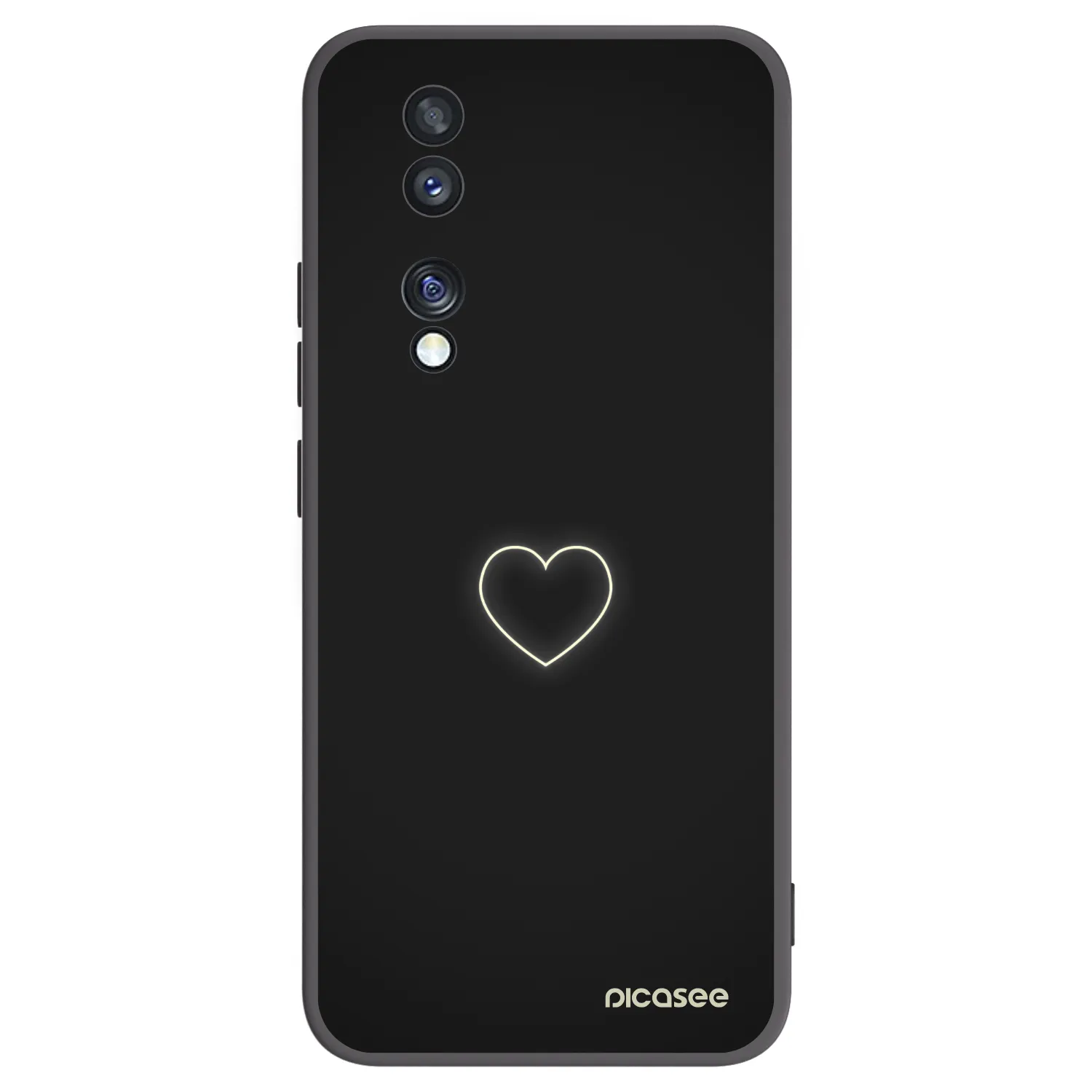 Picasee crna silikonska maskica za Honor 70 - Heart