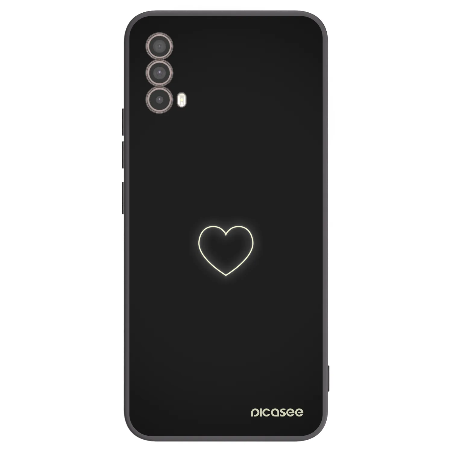 Picasee crna silikonska maskica za Motorola Moto E40 - Heart