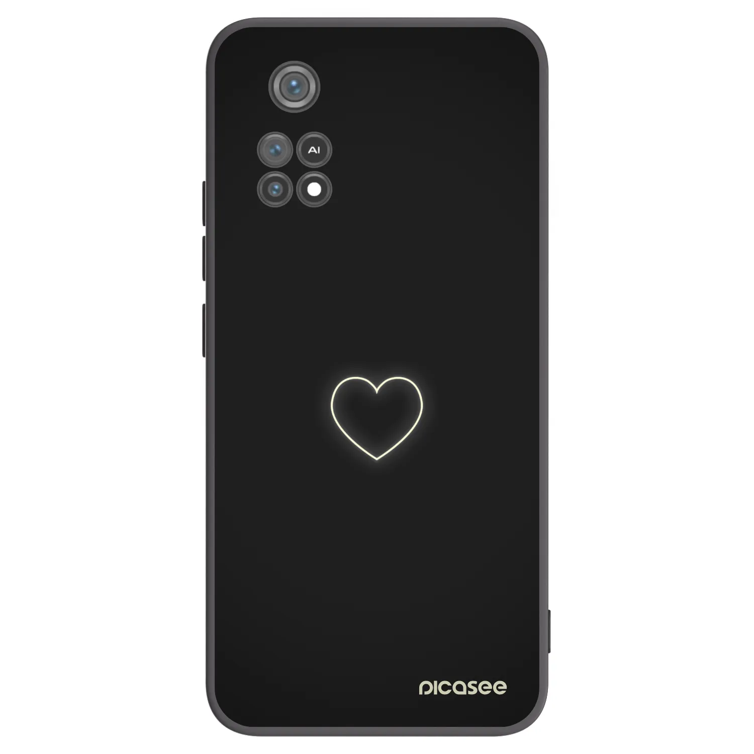 Picasee crna silikonska maskica za Xiaomi Poco M4 Pro - Heart