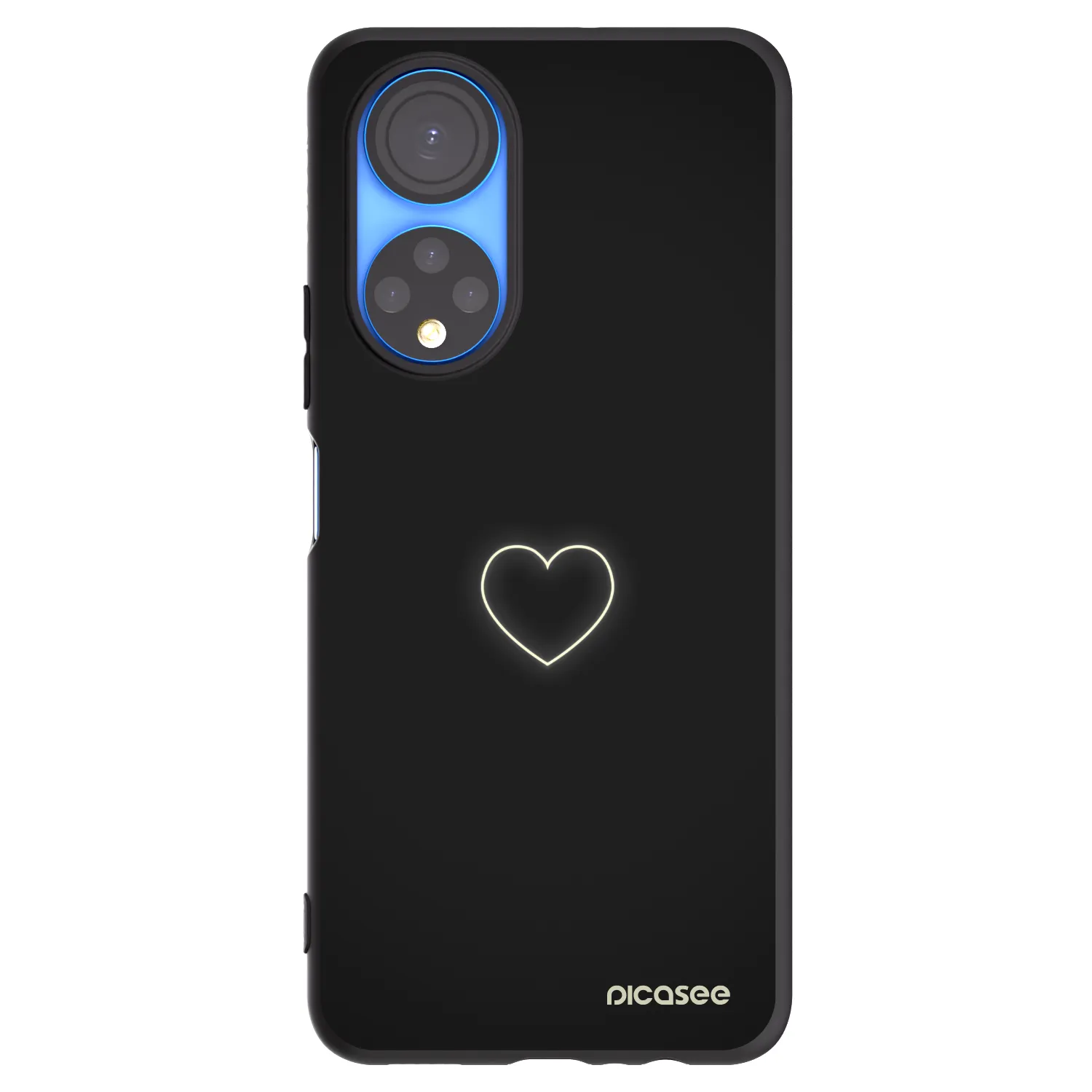 Picasee crna silikonska maskica za Honor X7 - Heart