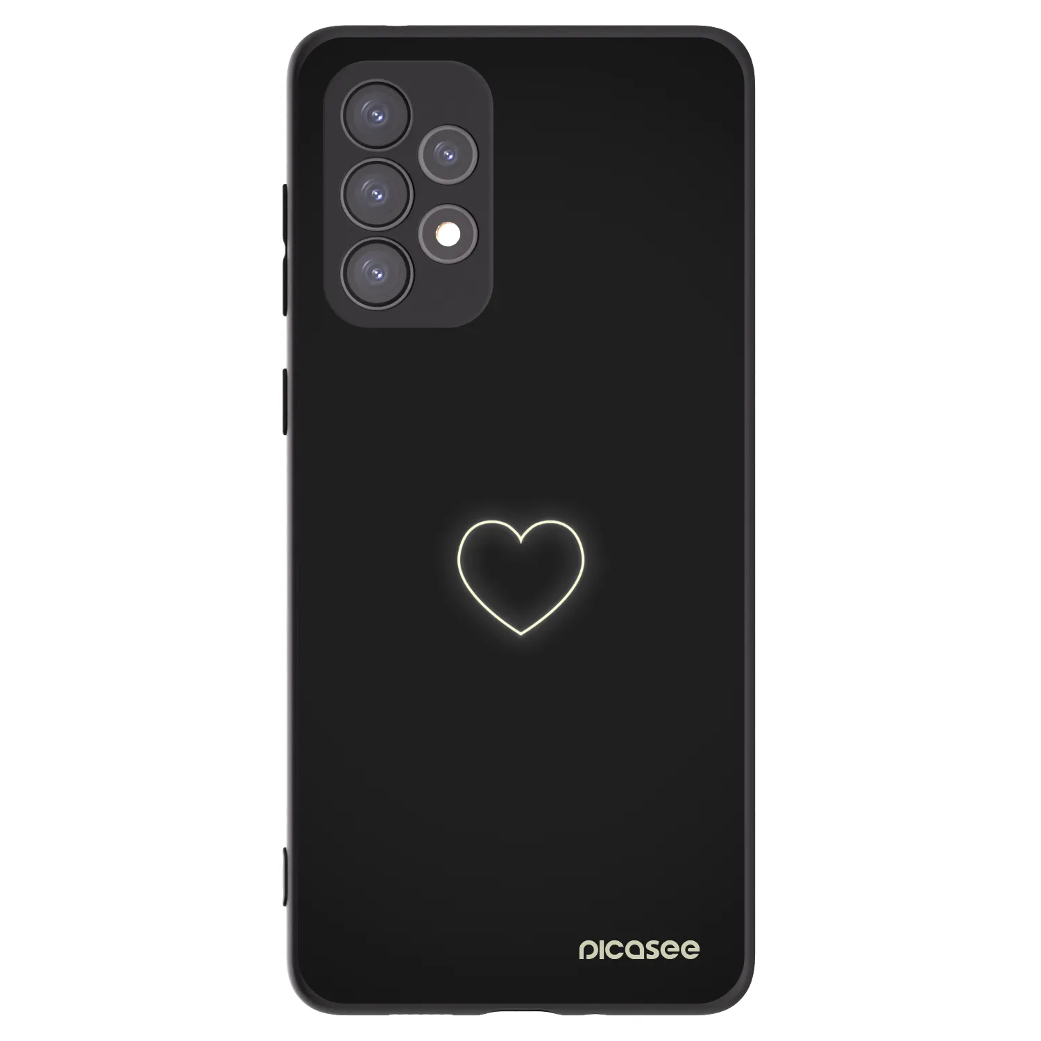 Picasee crna silikonska maskica za Samsung Galaxy A73 5G - Heart